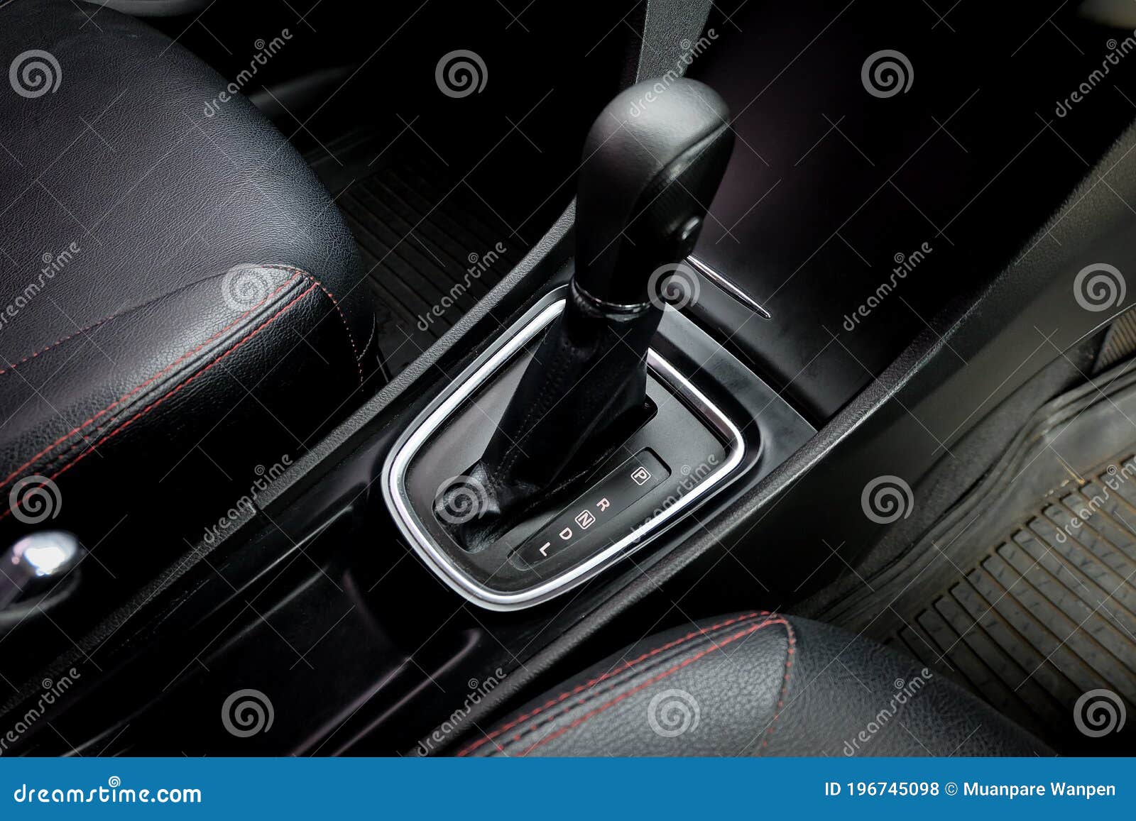 Automatic Transmission Shift Selector in the Car Interior. Closeup a