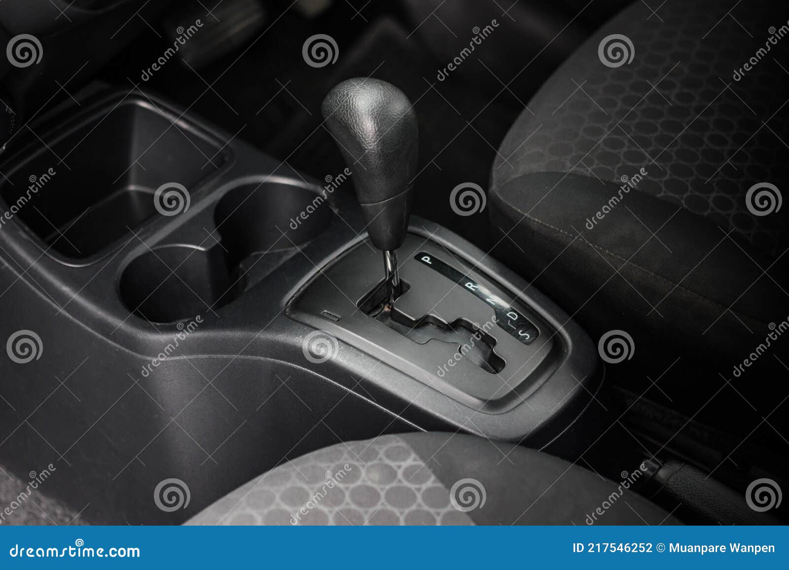 Automatic Transmission Shift Selector in the Car Interior. Closeup a