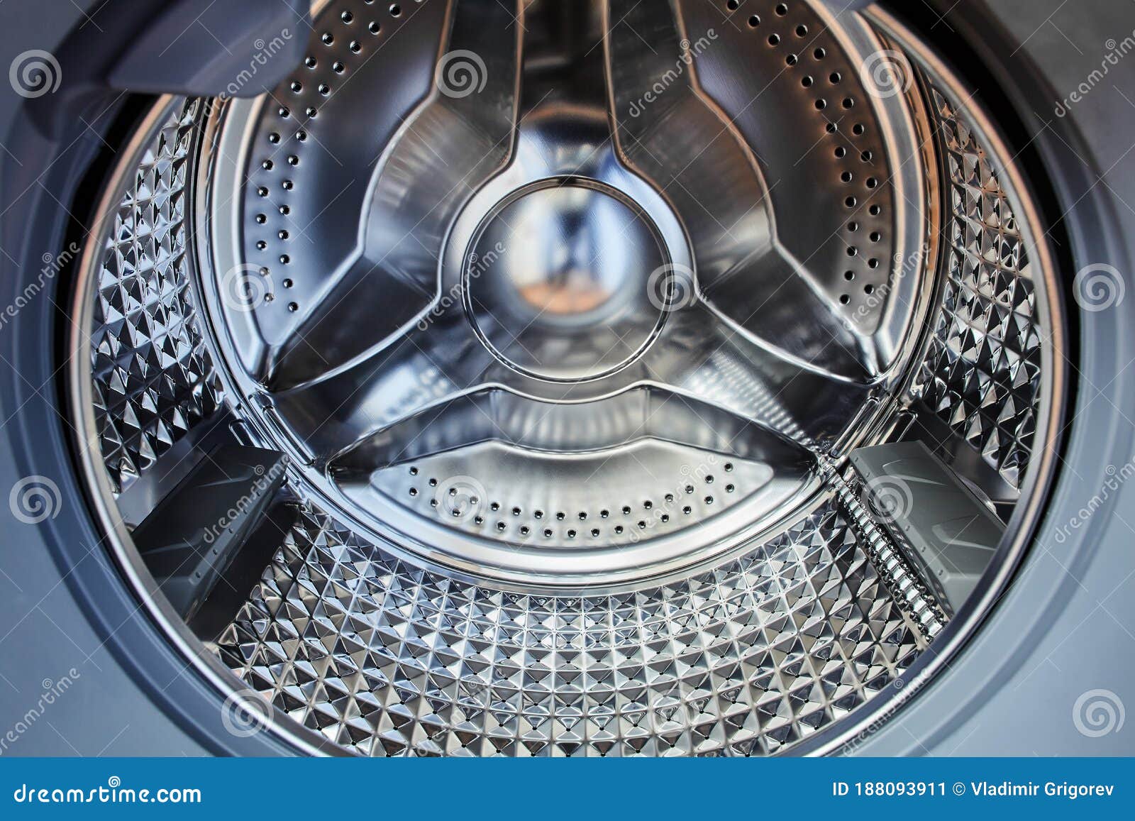 Automatic Washing Machine with Empty Steel Drum Stock Image Image of