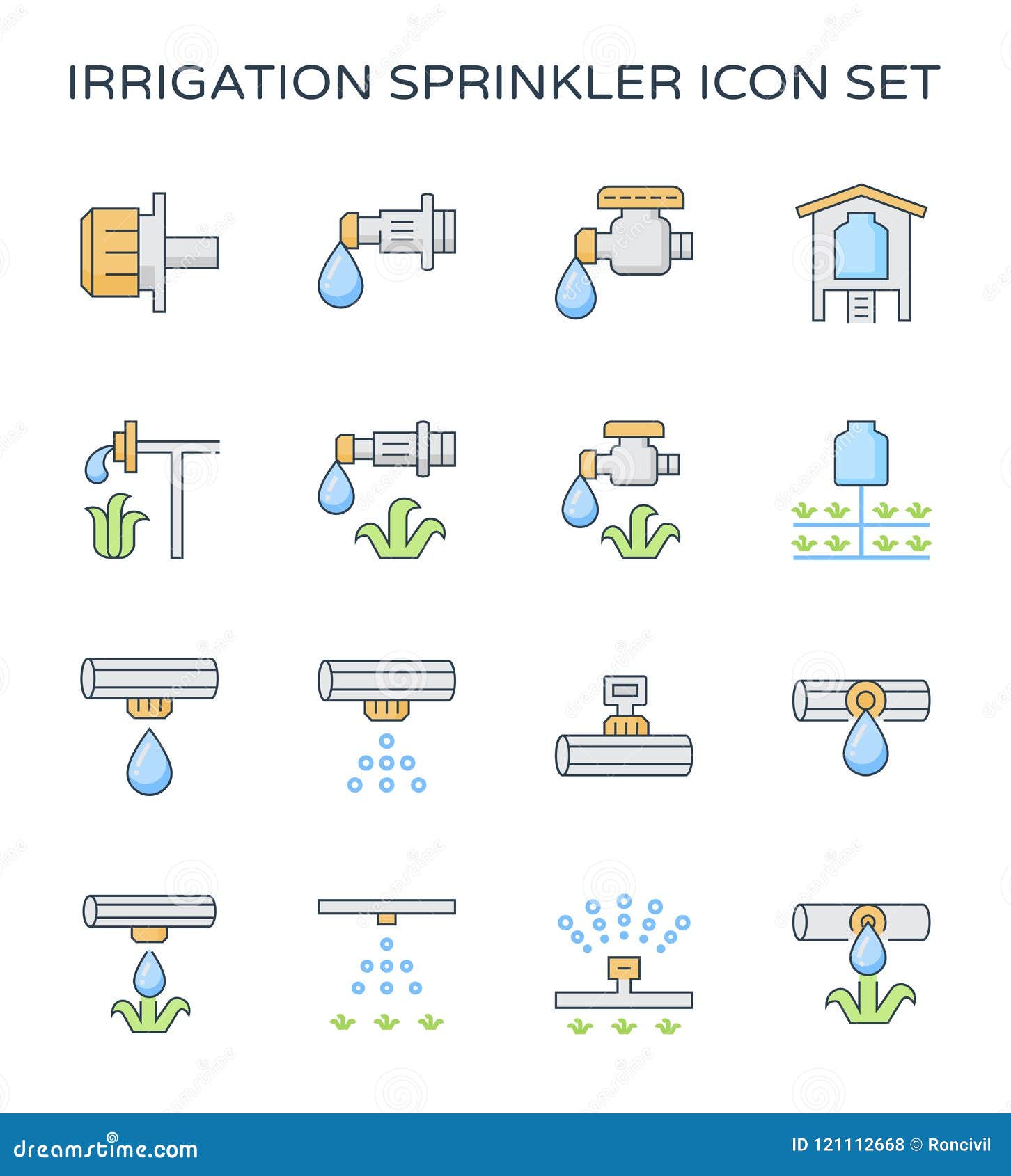 Drip irrigation icon stock vector. Illustration of farm 121112668