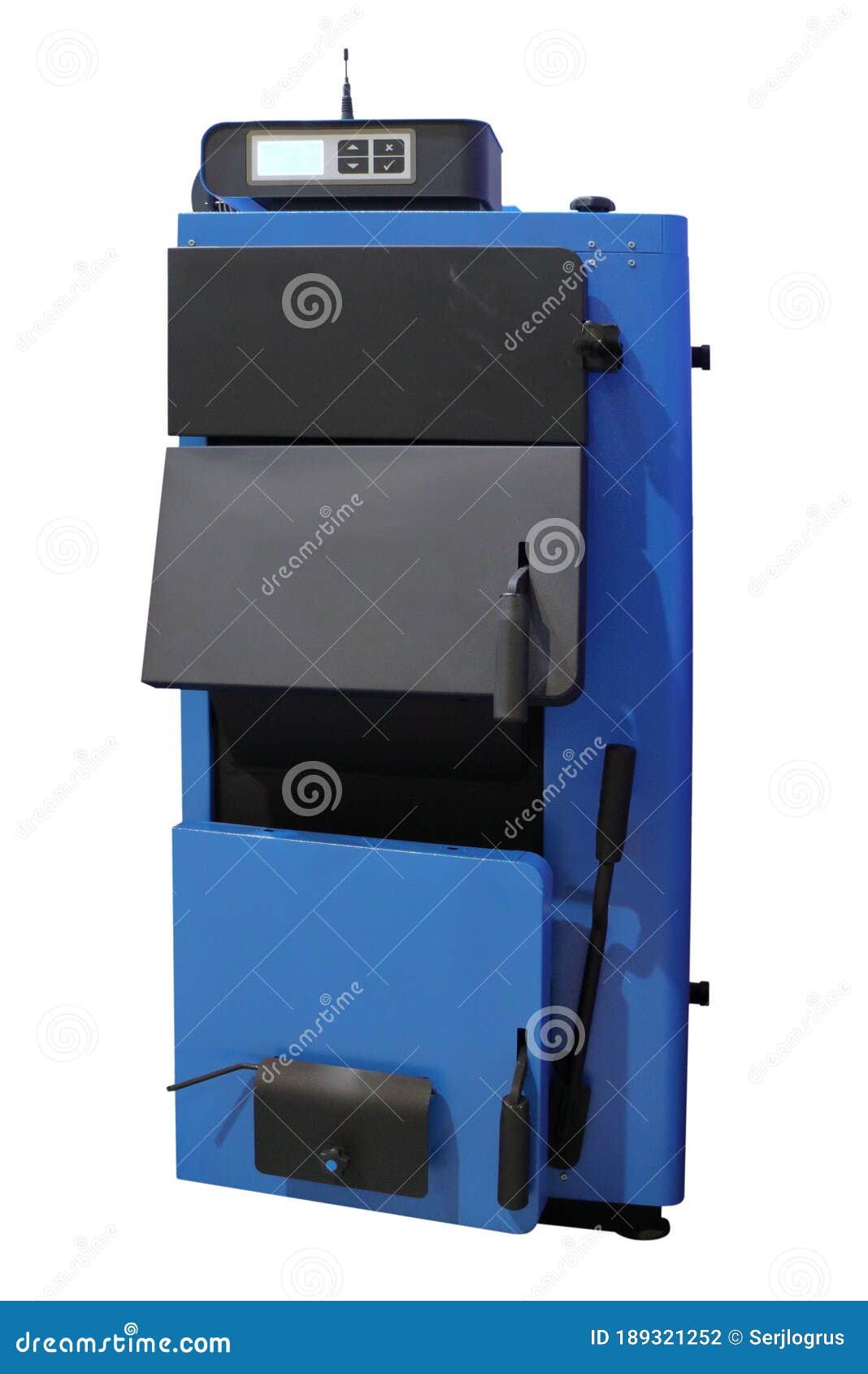 Automatic Water Heater with Remote Control. Isolated on White Stock