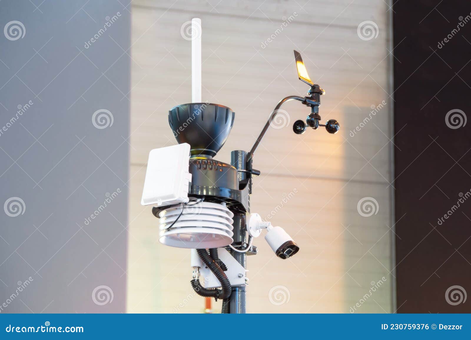 Automatic Weather Station with a Video Surveillance Camera Outside