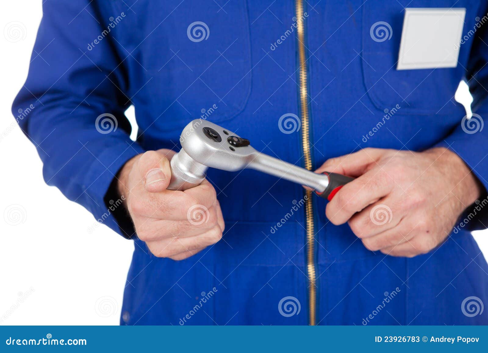 Automechanic Sitting Car Tires Stock Image Image of nametag, close