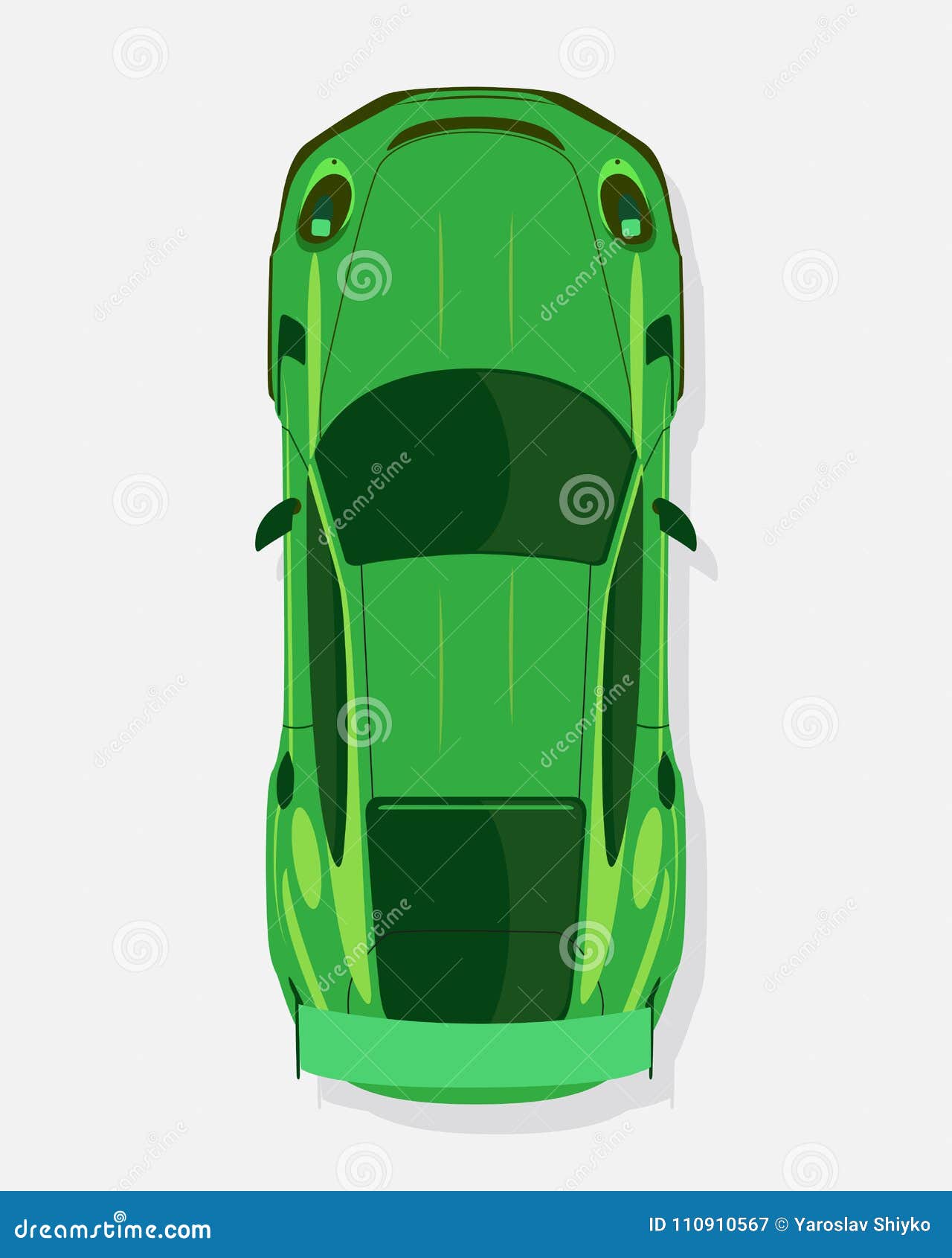 Зеленая машина сверху