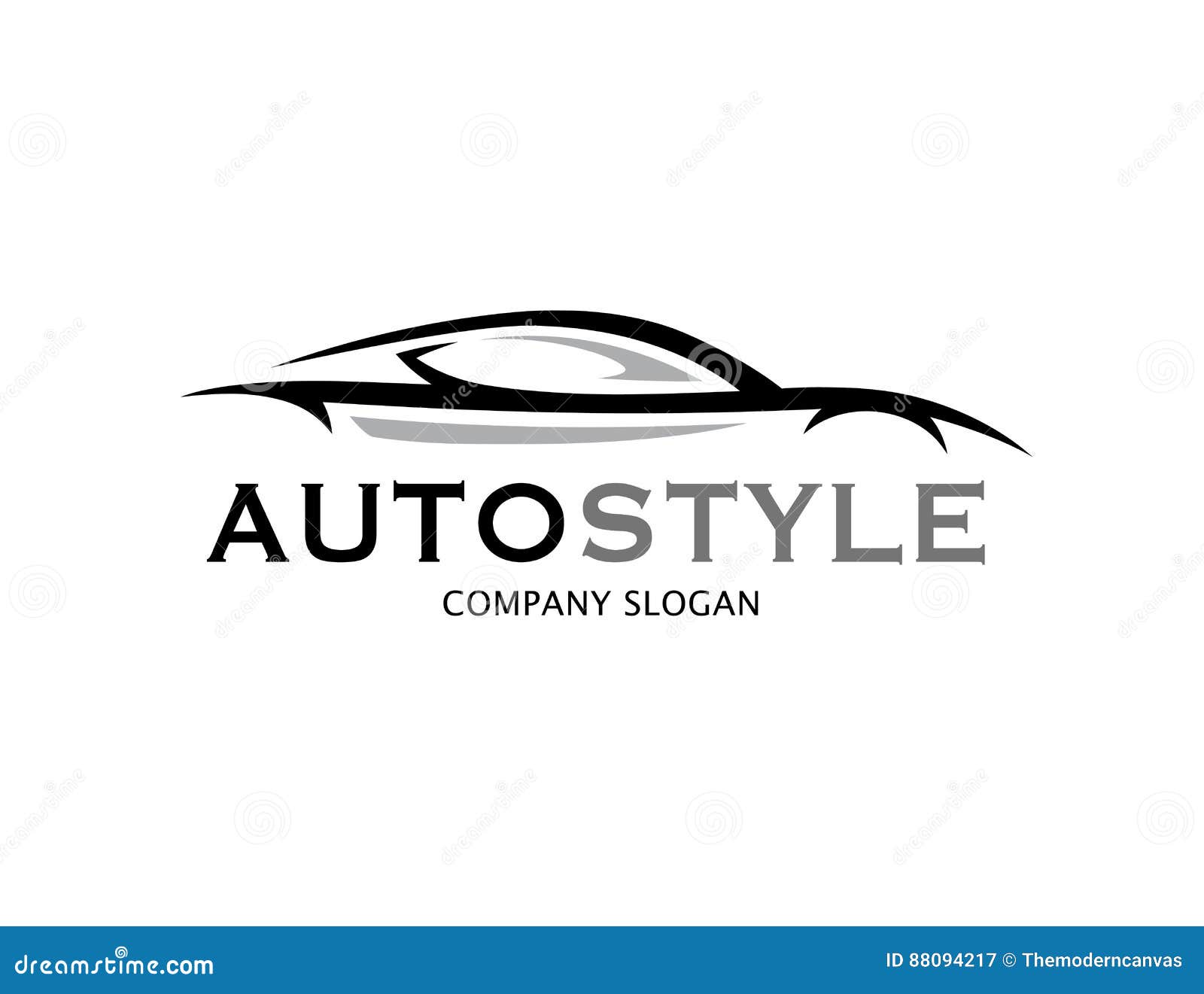 automotive car logo  with abstract sports vehicle silhouette