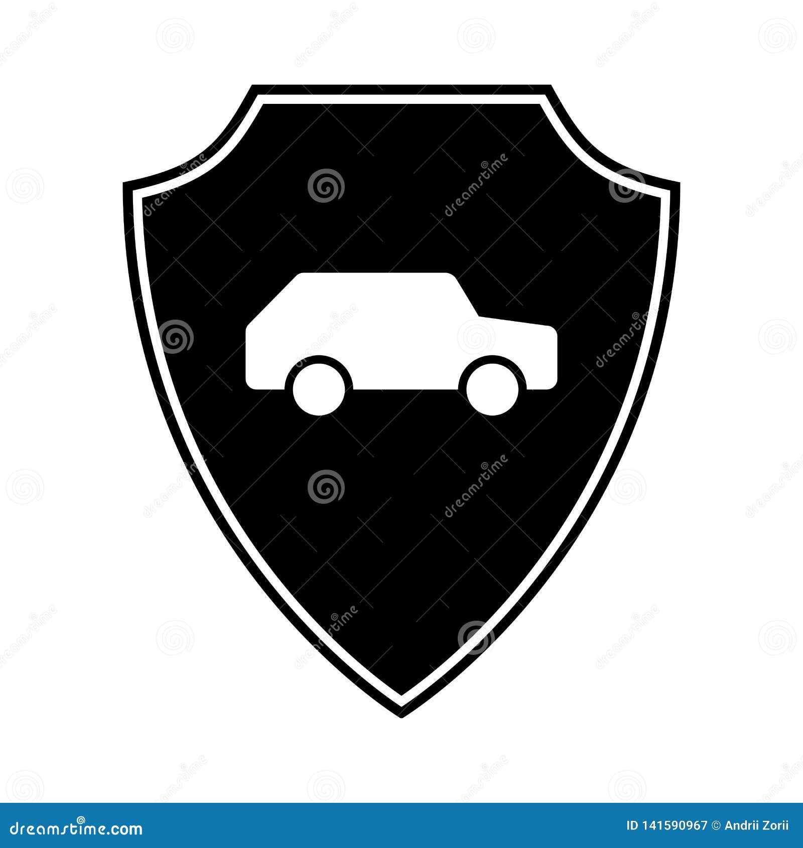 Automotive Car Shield Logo Design Template Protect Car Guard