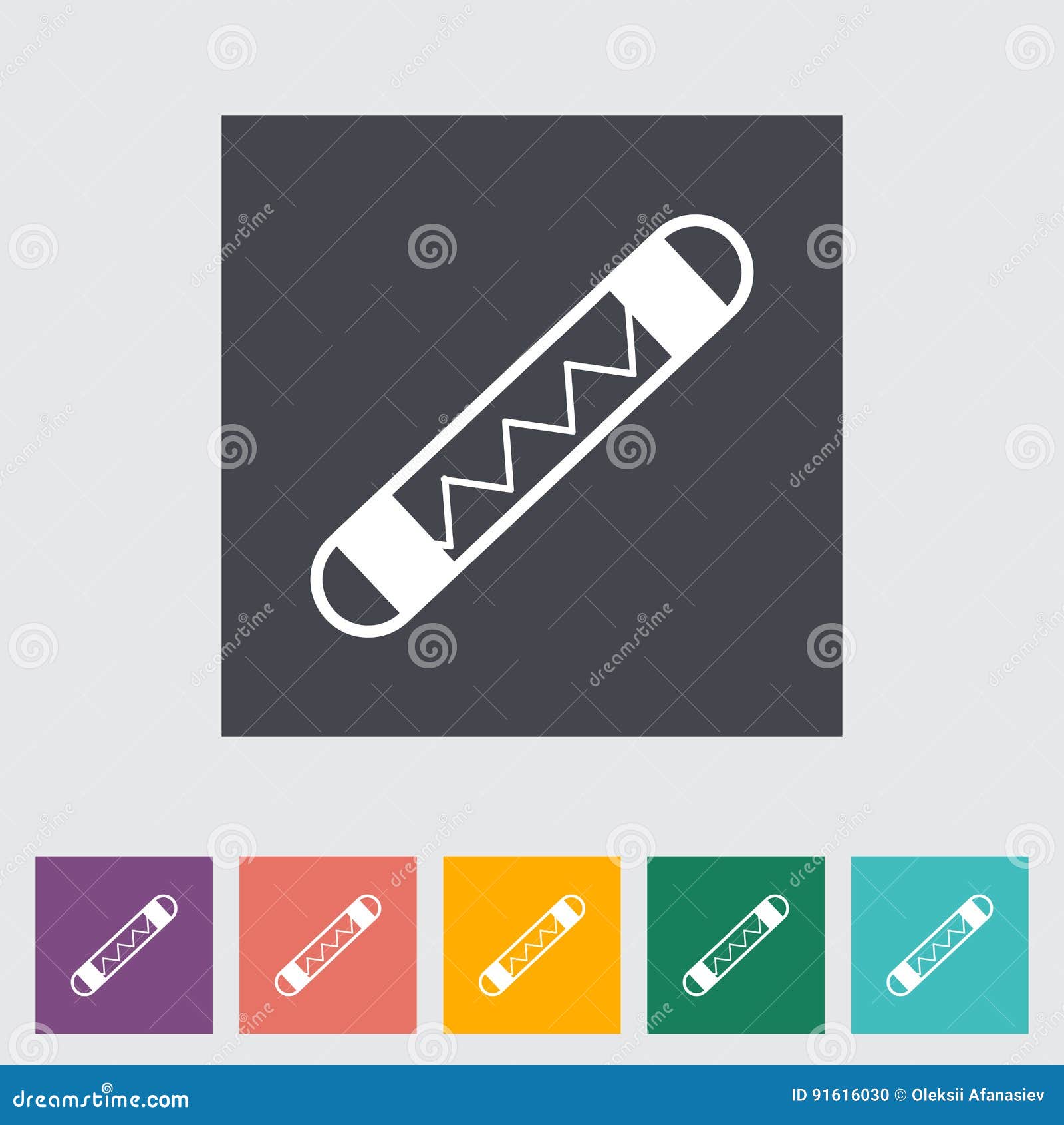 Automotive Fuse Single Flat Icon. Stock Vector Illustration of