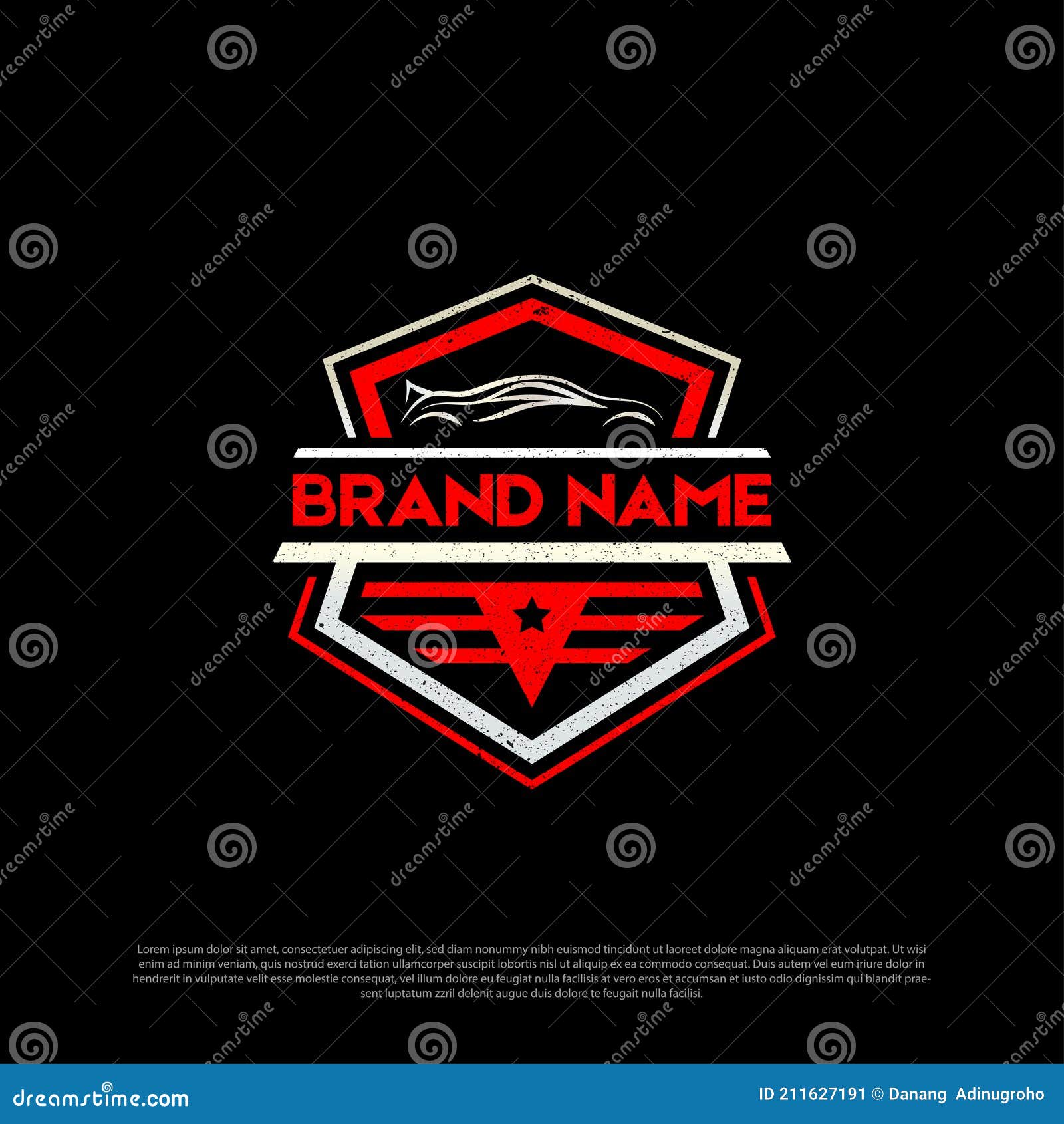 Automotive Logo Shield Premium Vector, Modification Car Logo Design