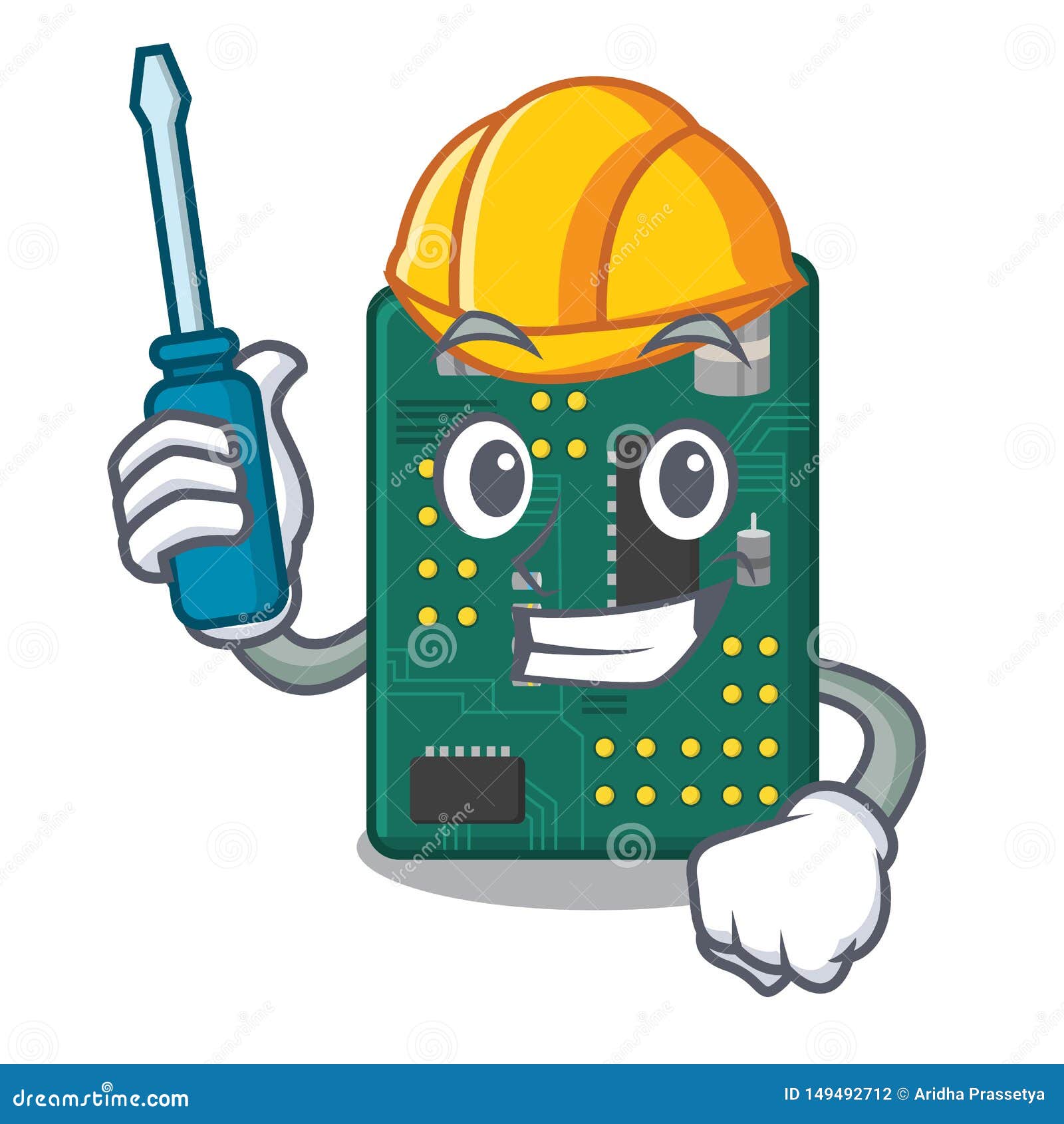 Automotive PCB Circuit Board in the Cartoon Stock Vector - Illustration