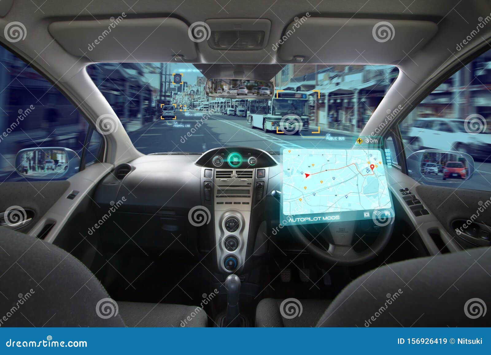 autonomous car, autopilot vehicle and ai with transport concept