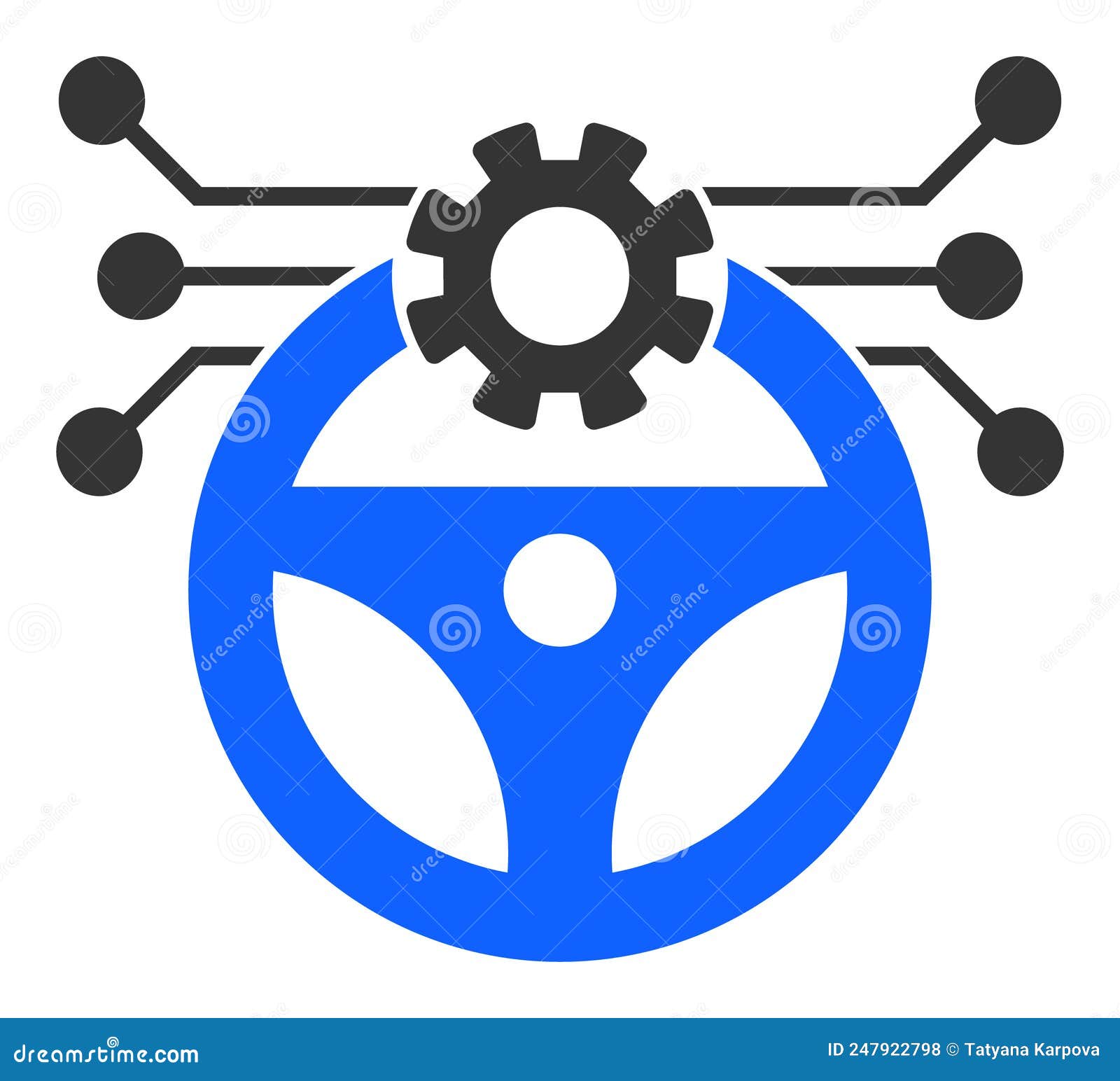 Autonomous Car Pilot Vector Icon Flat Illustration Stock Vector