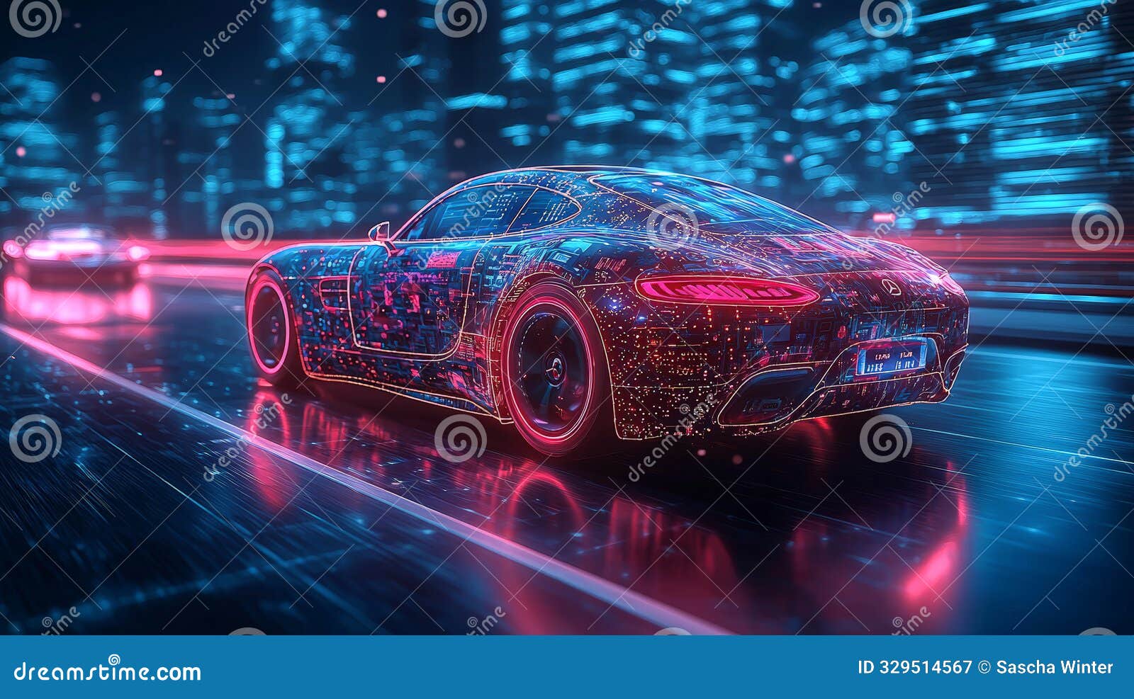 autonomous elegance: minimalist car with sound waves. generative ai