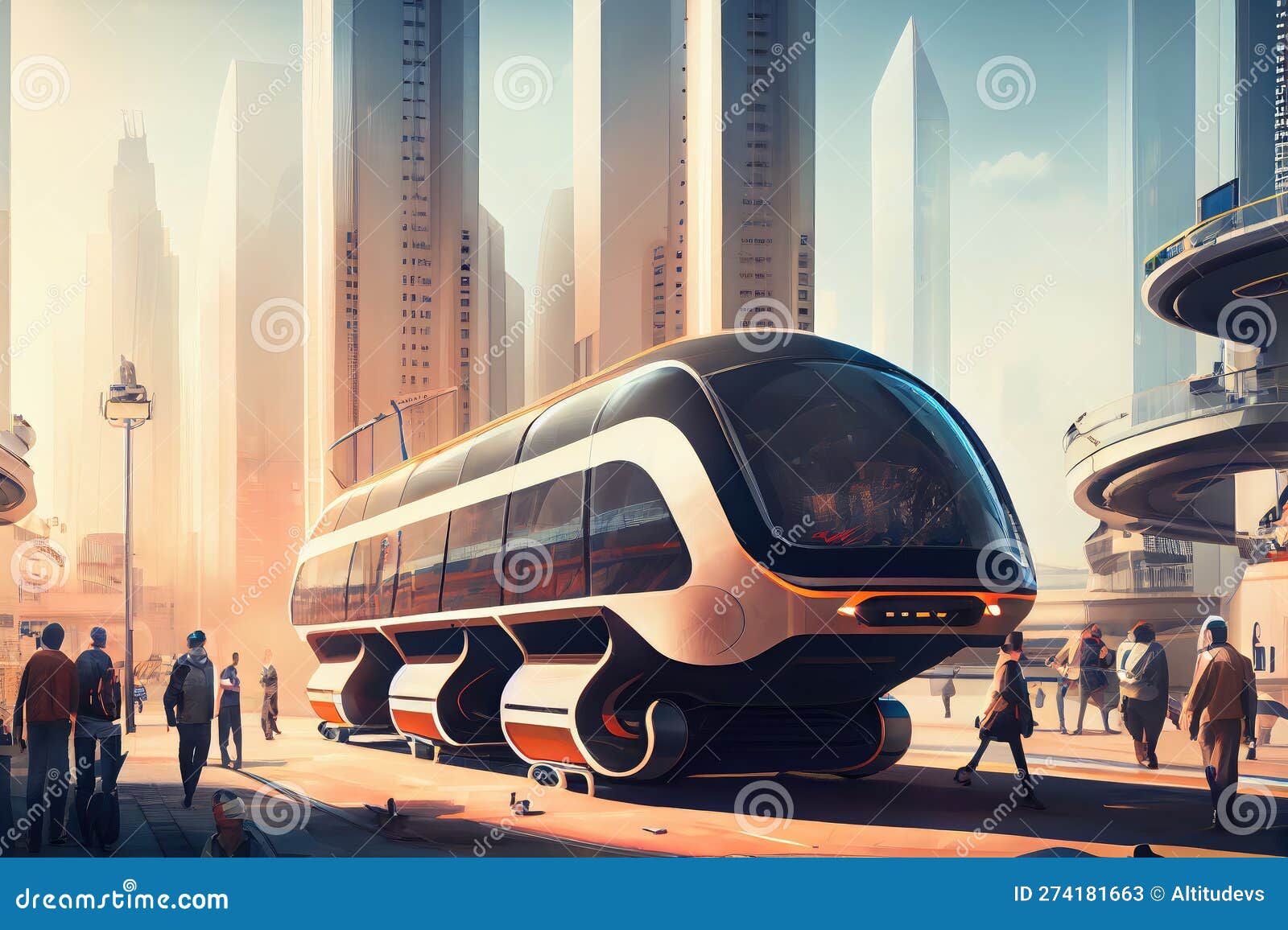Autonomous Mobility System Transporting Passengers through Busy and 