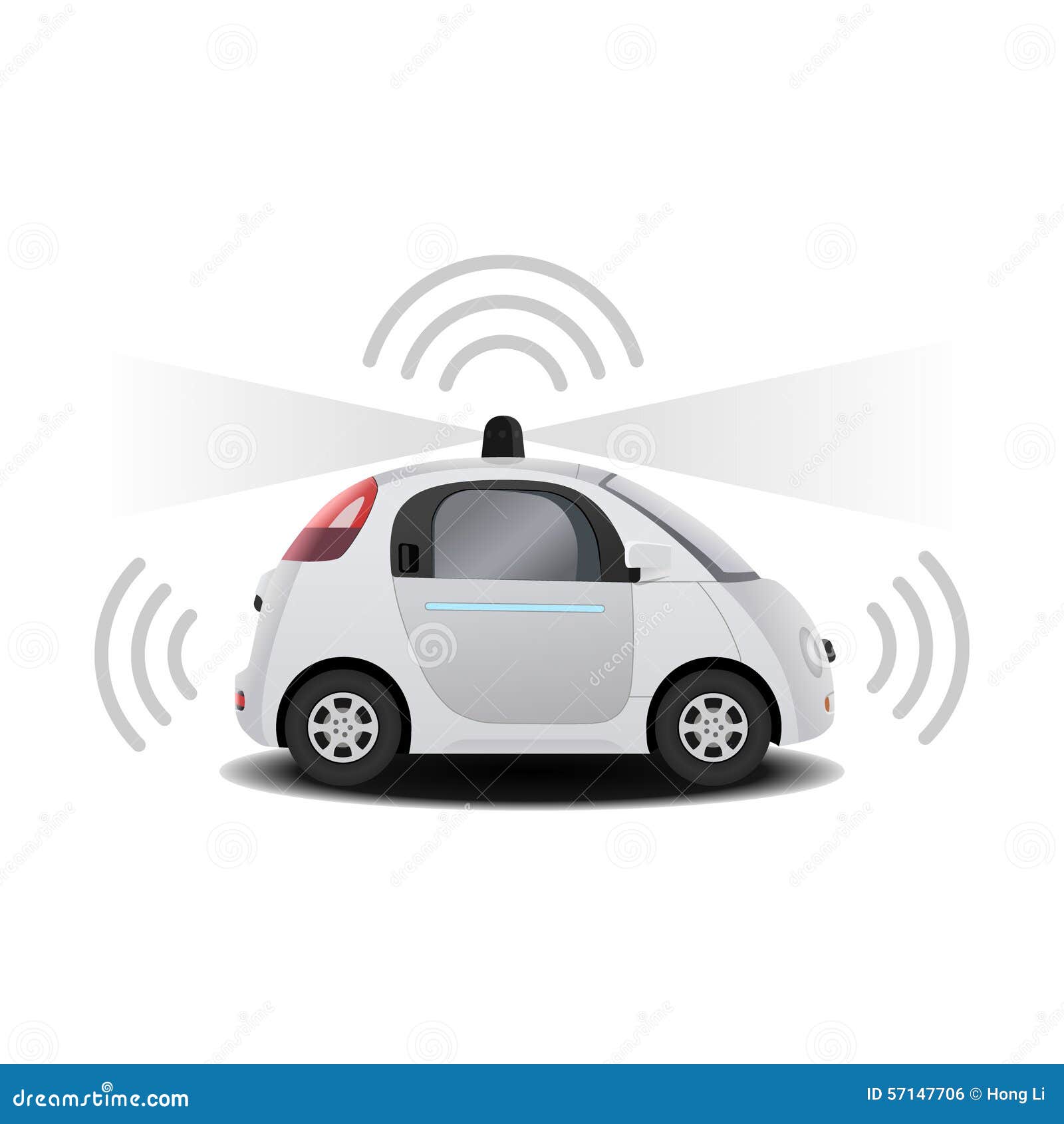 autonomous self-driving (drive) driverless vehicle with radar 3d render