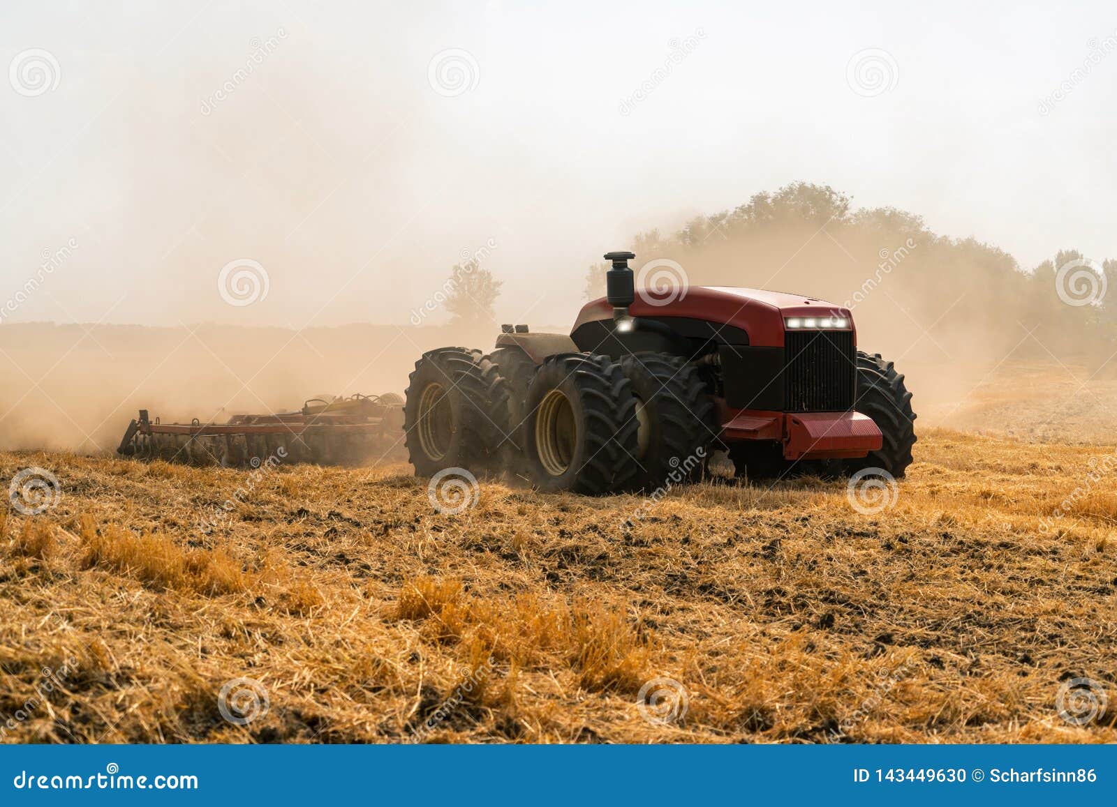 autonomous tractor on the field.