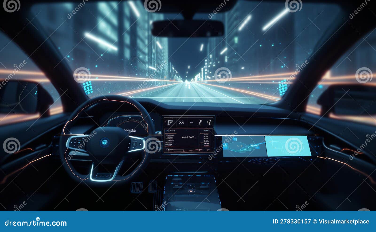 Autonomous Vehicle Guided by AI Technology Stock Illustration ... Circuit Diagram