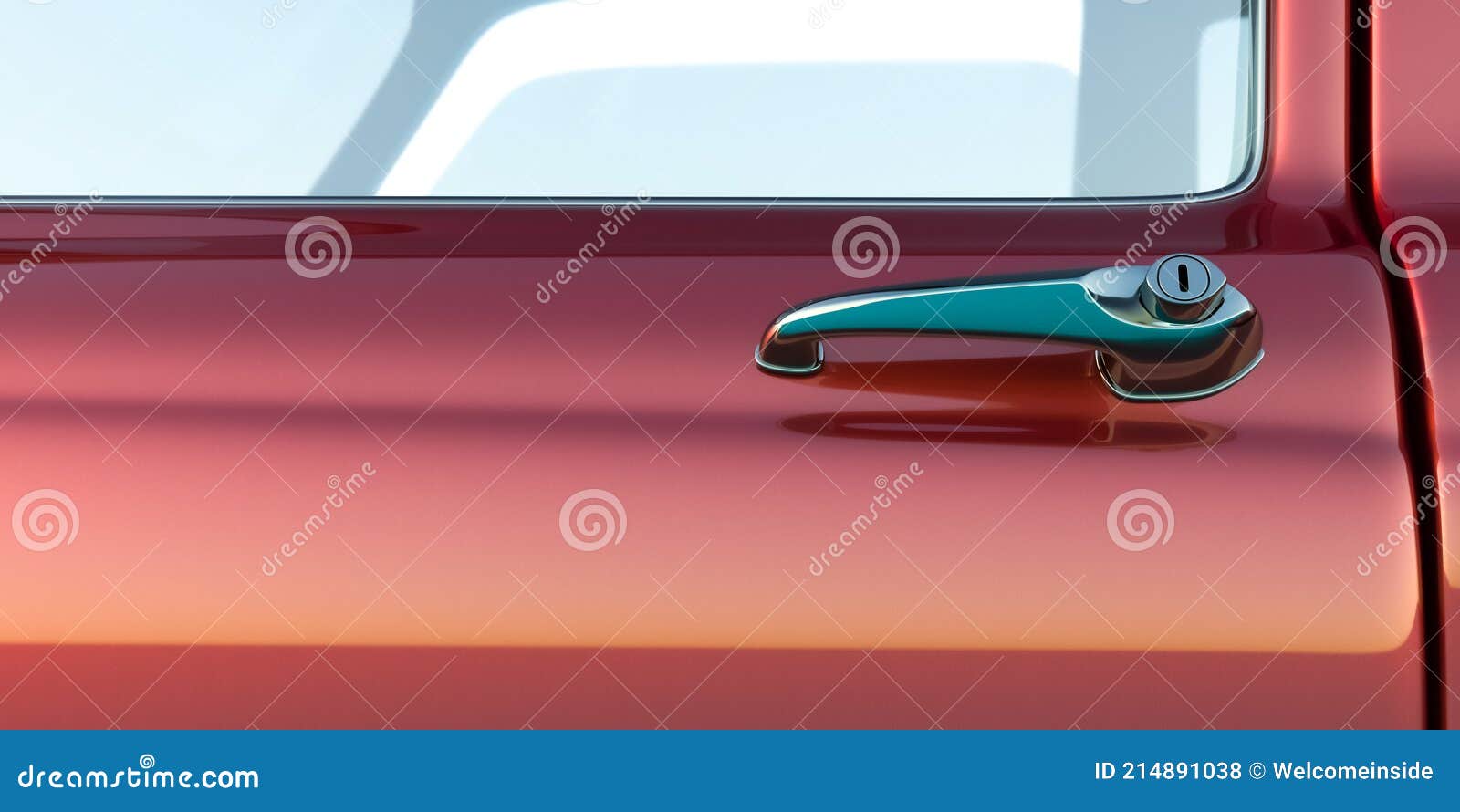 Autotür Retro Chrom Griff stockfoto. Bild von weinlese - 214891038