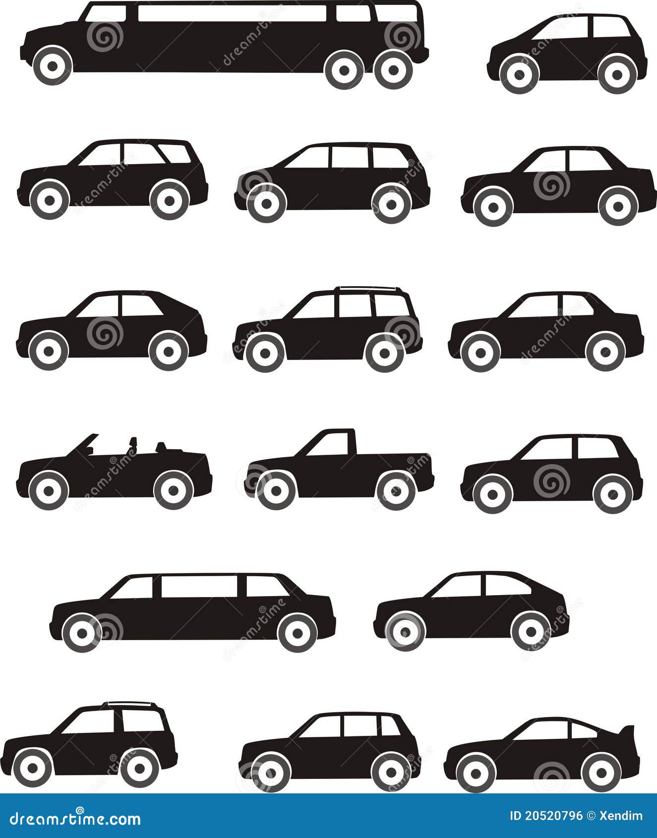 Autotypen vektor abbildung. Illustration von bild, kasten 20520796