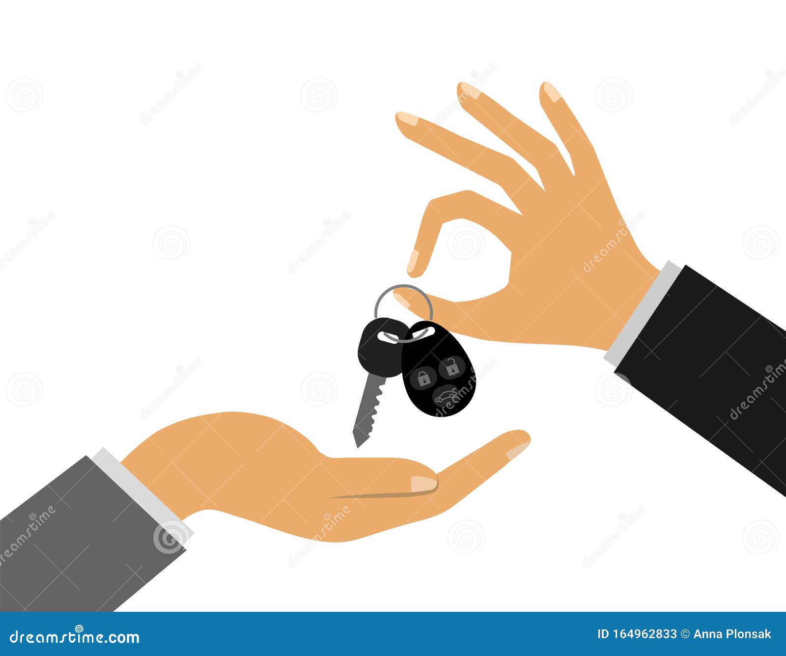 Autoverkauf Übergabe Der Schlüssel an Das Auto Von Hand Zu Hand