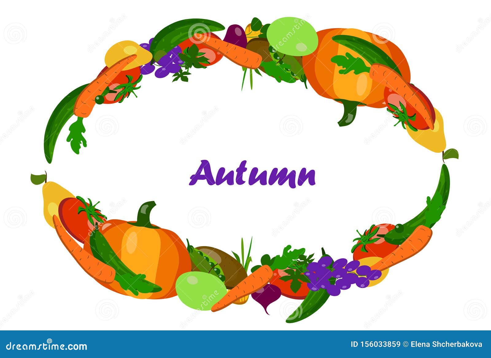 A Wreath Of Vegetables And Fruits On A White Background. Autumn Harvest