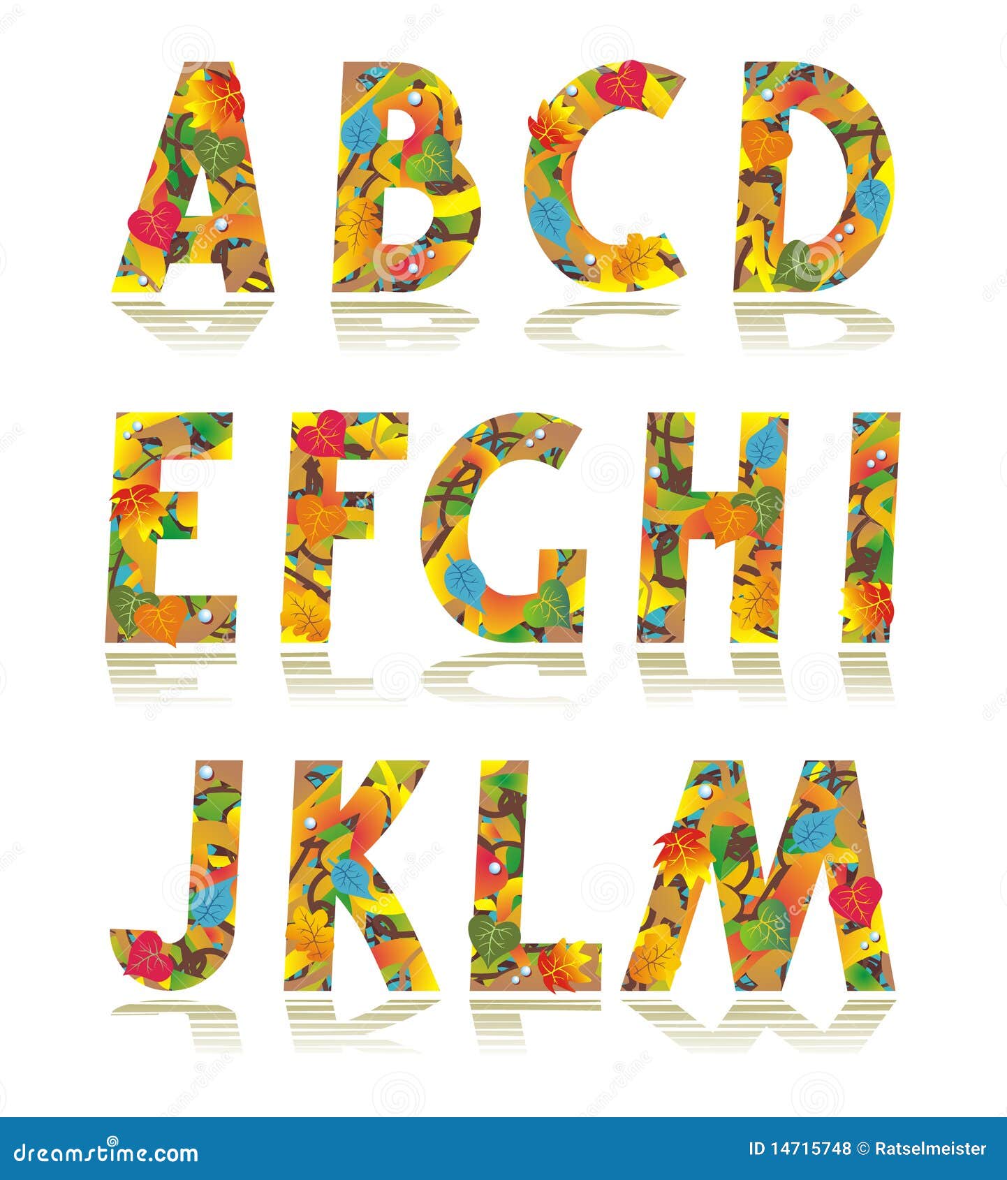 Autumn Alphabet Set Letters a - M Stock Vector - Illustration of fall ...