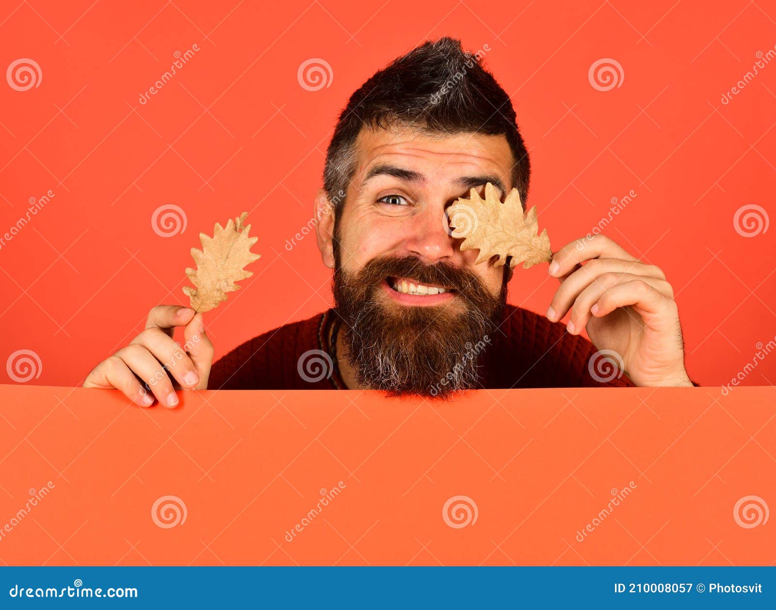 Autumn And Cold Weather Hipster With Beard And Indicisive Face Stock Image Image Of Weather