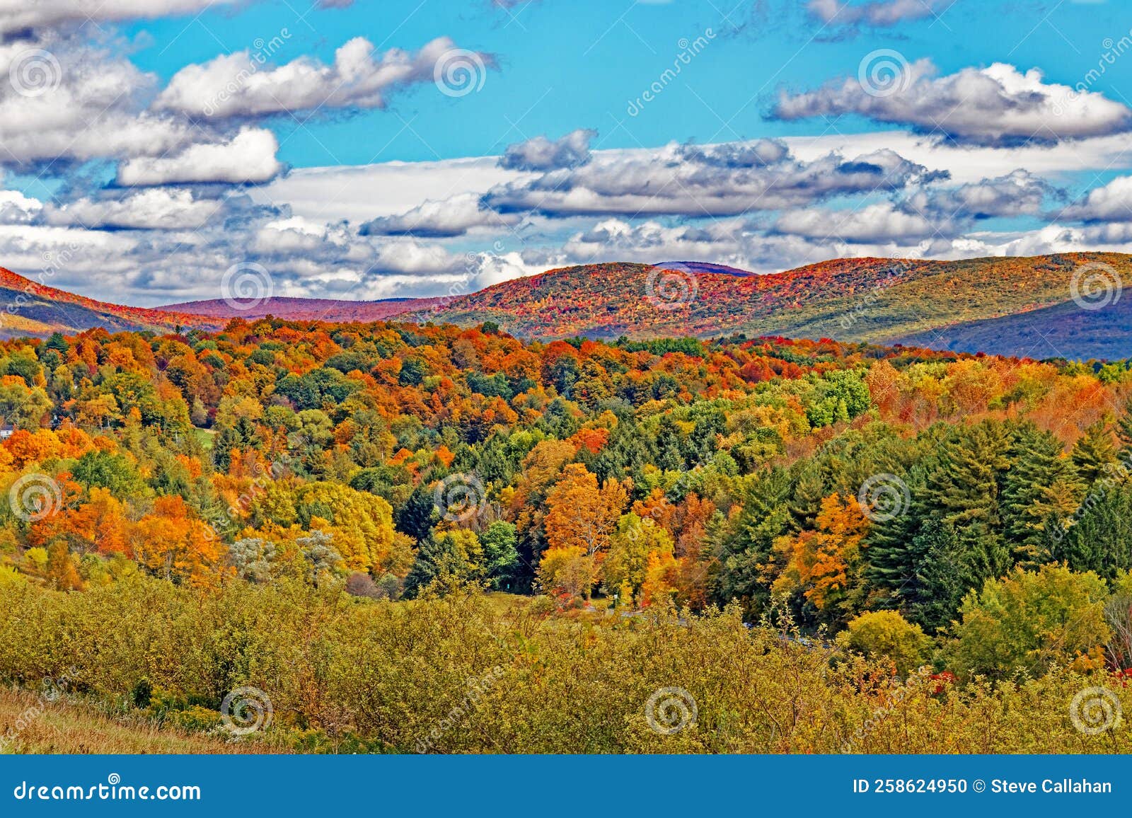 autumn colors and clouds berkshire hills massachusetts