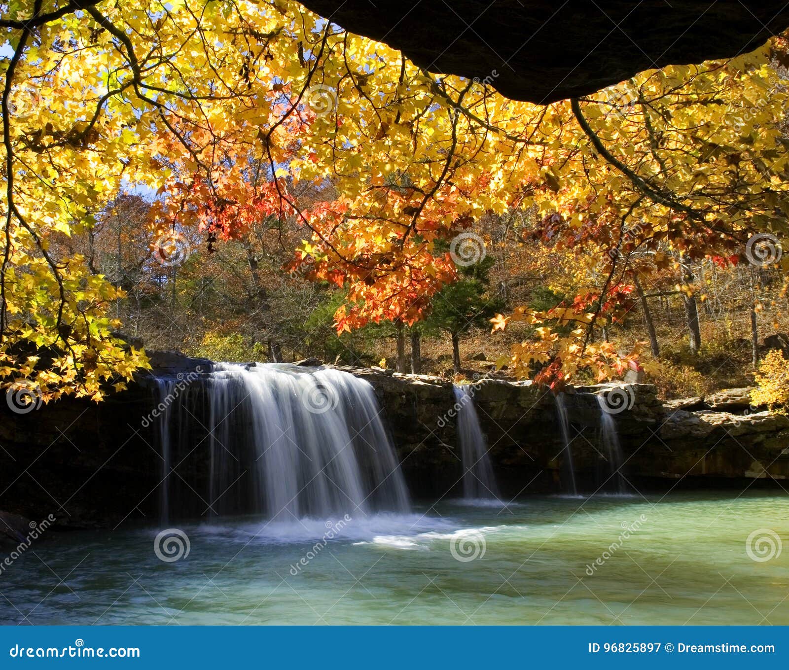 autumn colors at falling water falls, falling water creek, ozark national forest, arkansas