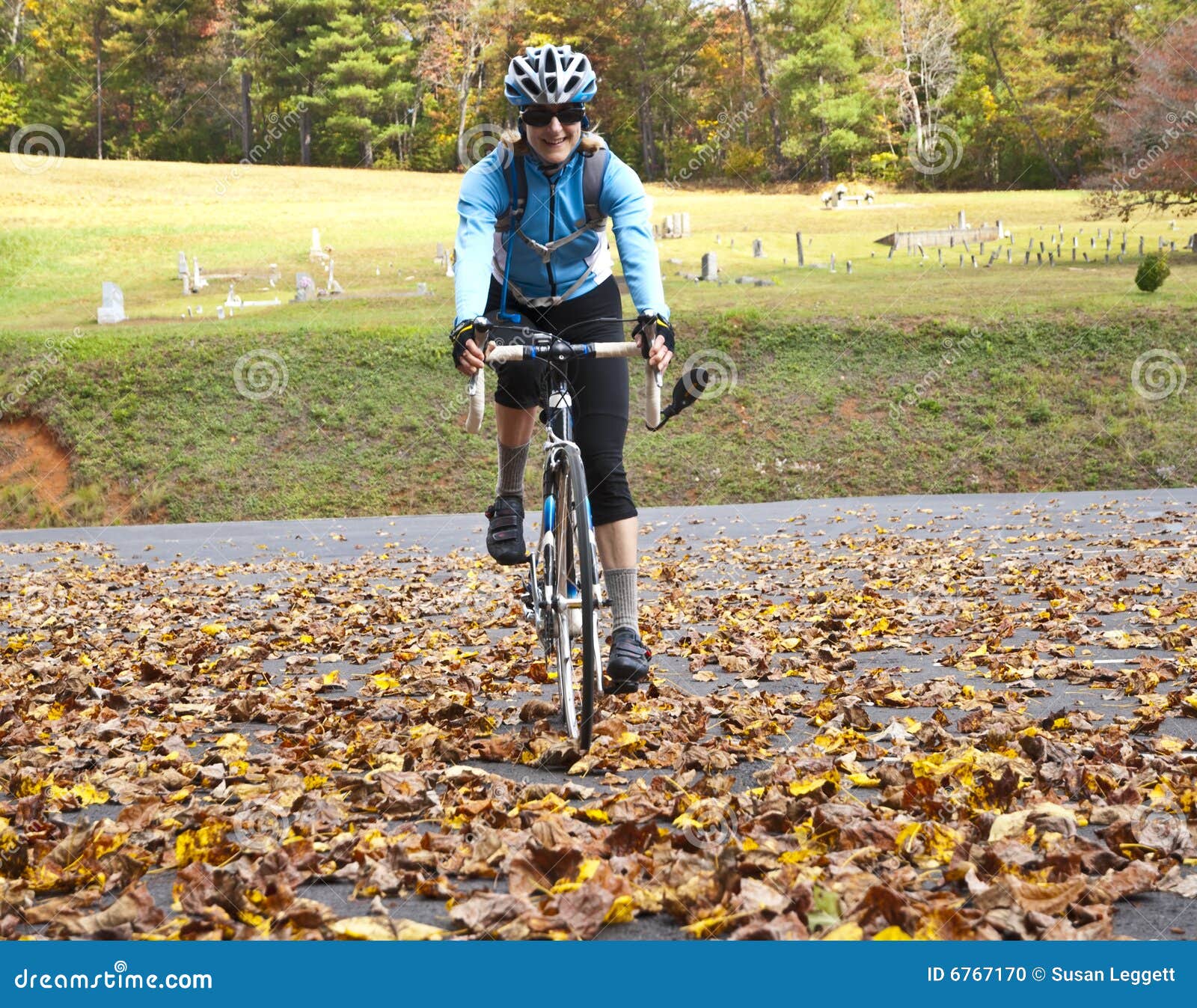 Autumn Cycling/Woman stock photo. Image of bicycle, backpack 6767170