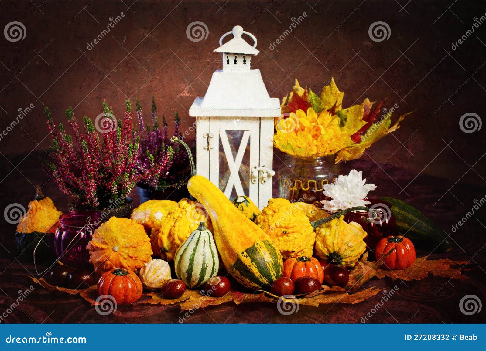 Autumn Decoration, Vintage Style Stock Photo Image of nature