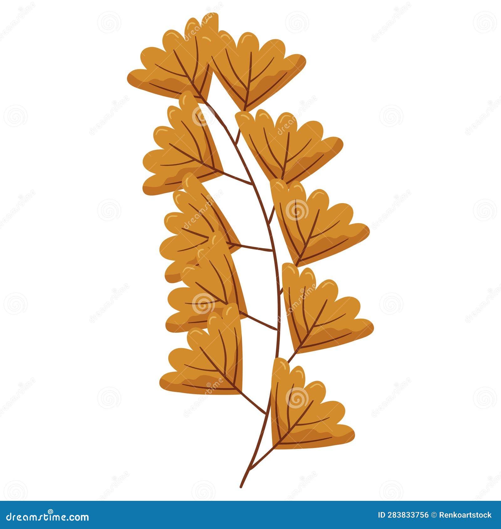 Autumn Forest Leaf Branch Illustration Stock Vector Illustration of