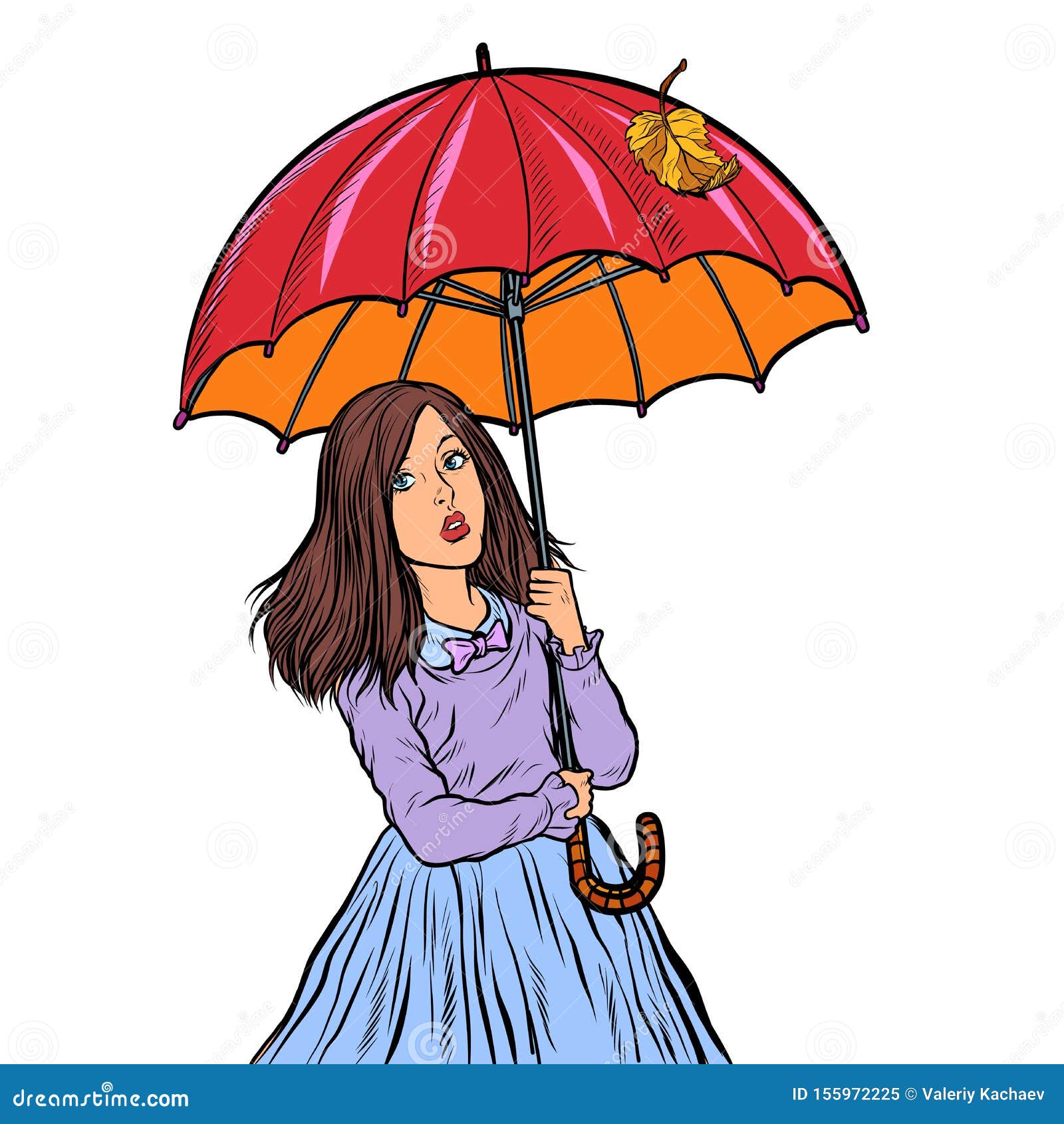 Girl With Umbrella , Drawing by Alexandra Djokic | Artmajeur