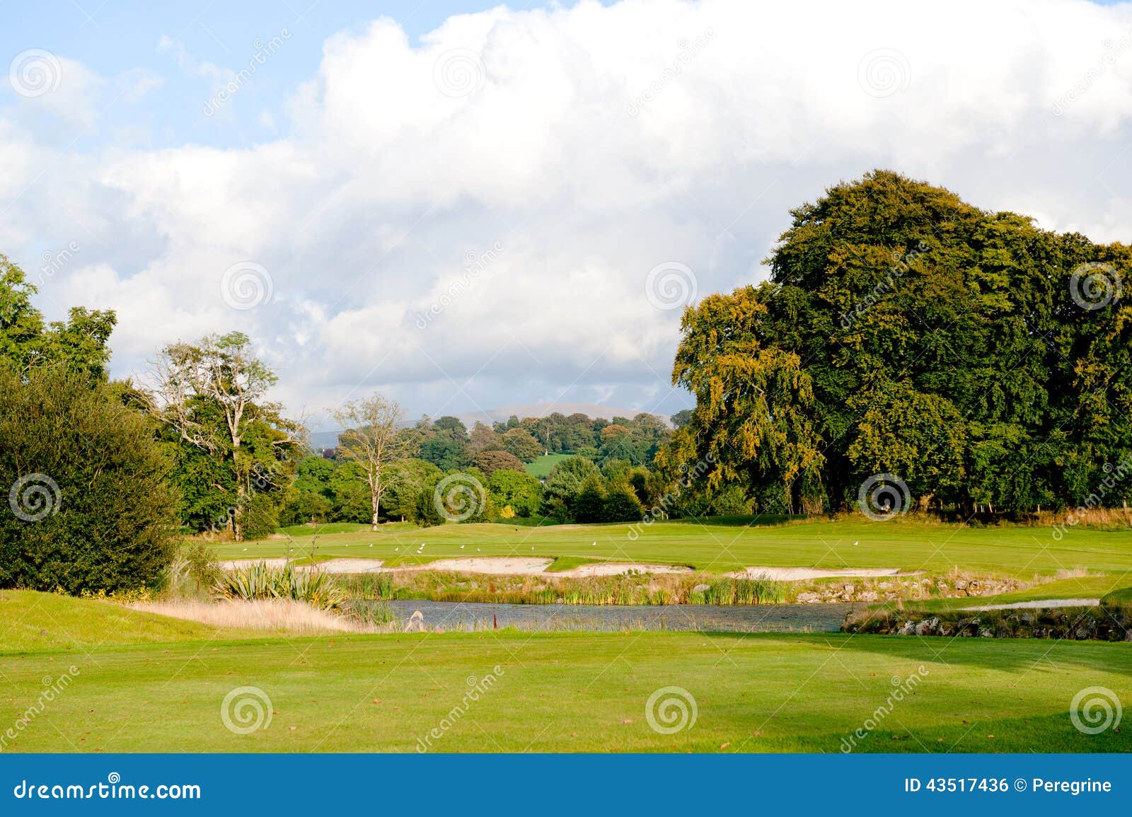 Autumn in the Golfs Course. Stock Photo Image of bunker, colored
