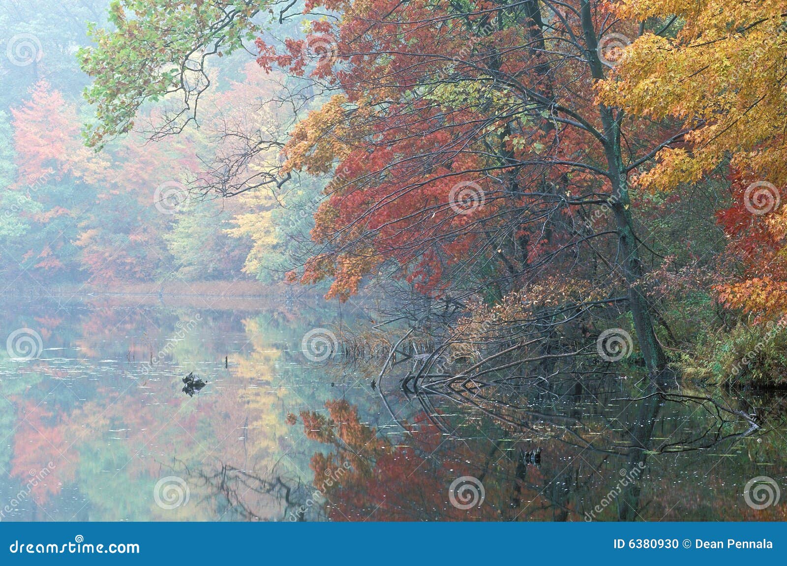 Autumn Hall Lake stock photo. Image of serene, peaceful 6380930