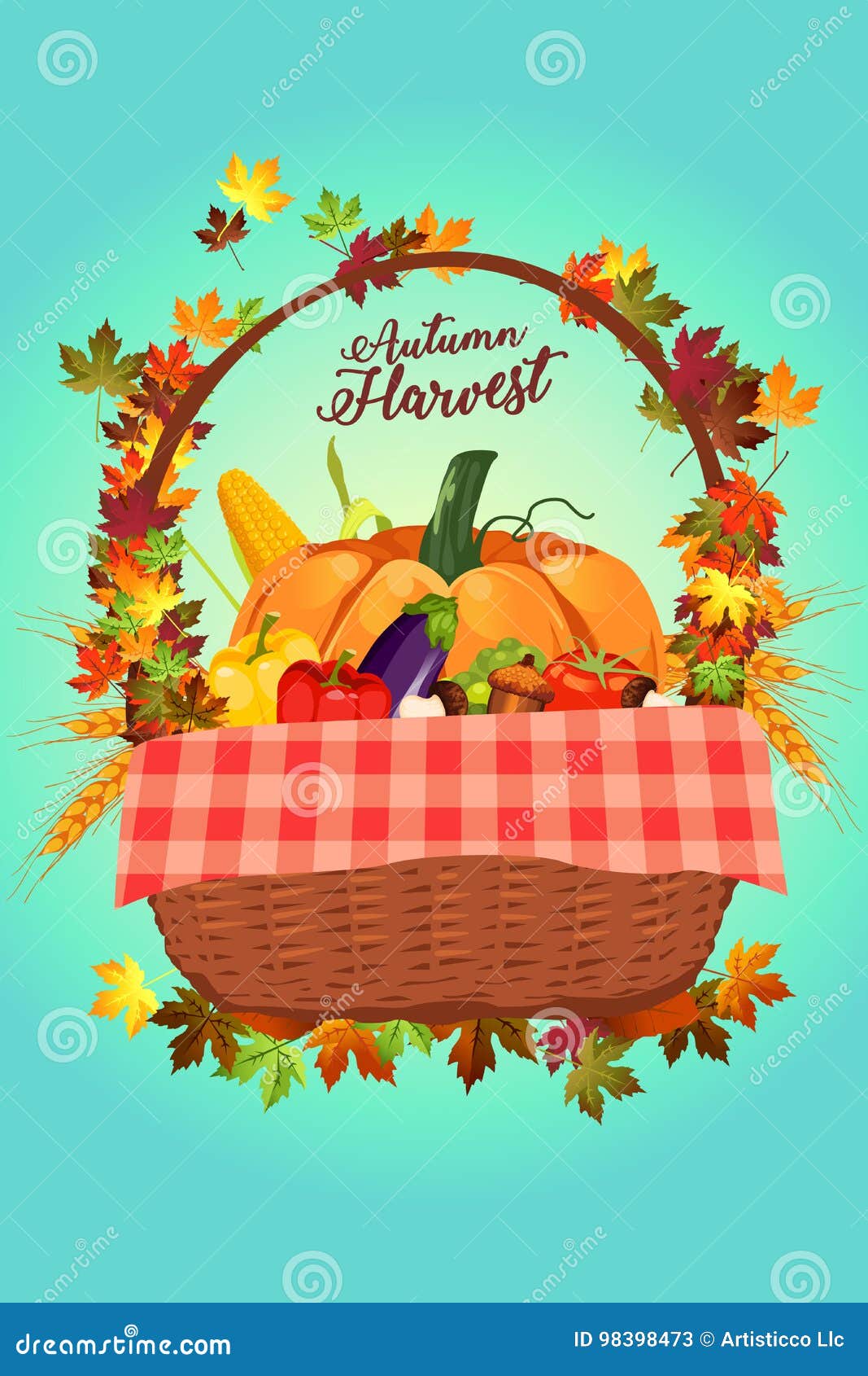 Autumn Harvest Poster ilustración del vector. Ilustración de moderno