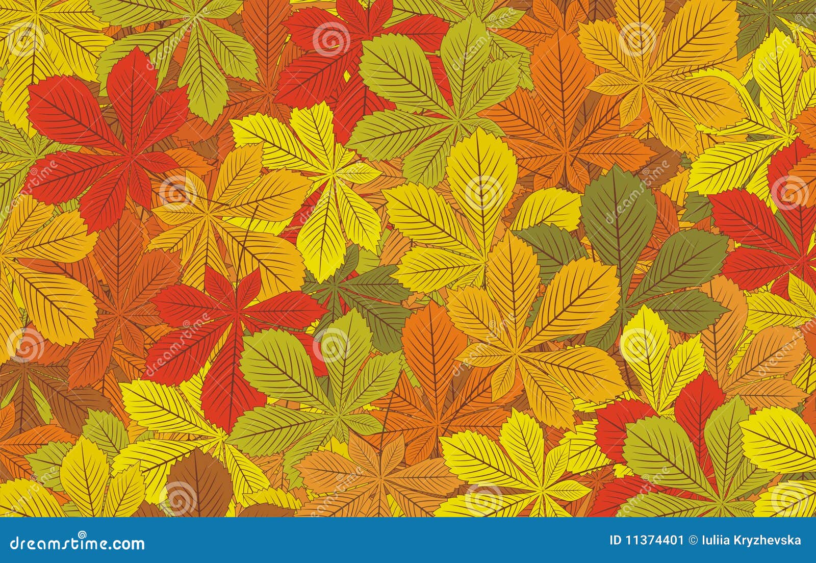 Horse Chestnut Leaves Seamless Texture Cartoon Vector CartoonDealer