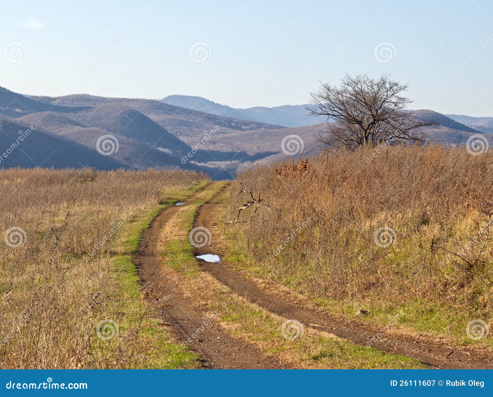 Autumn Landscape on a Hill Slope Stock Image Image of road, hill