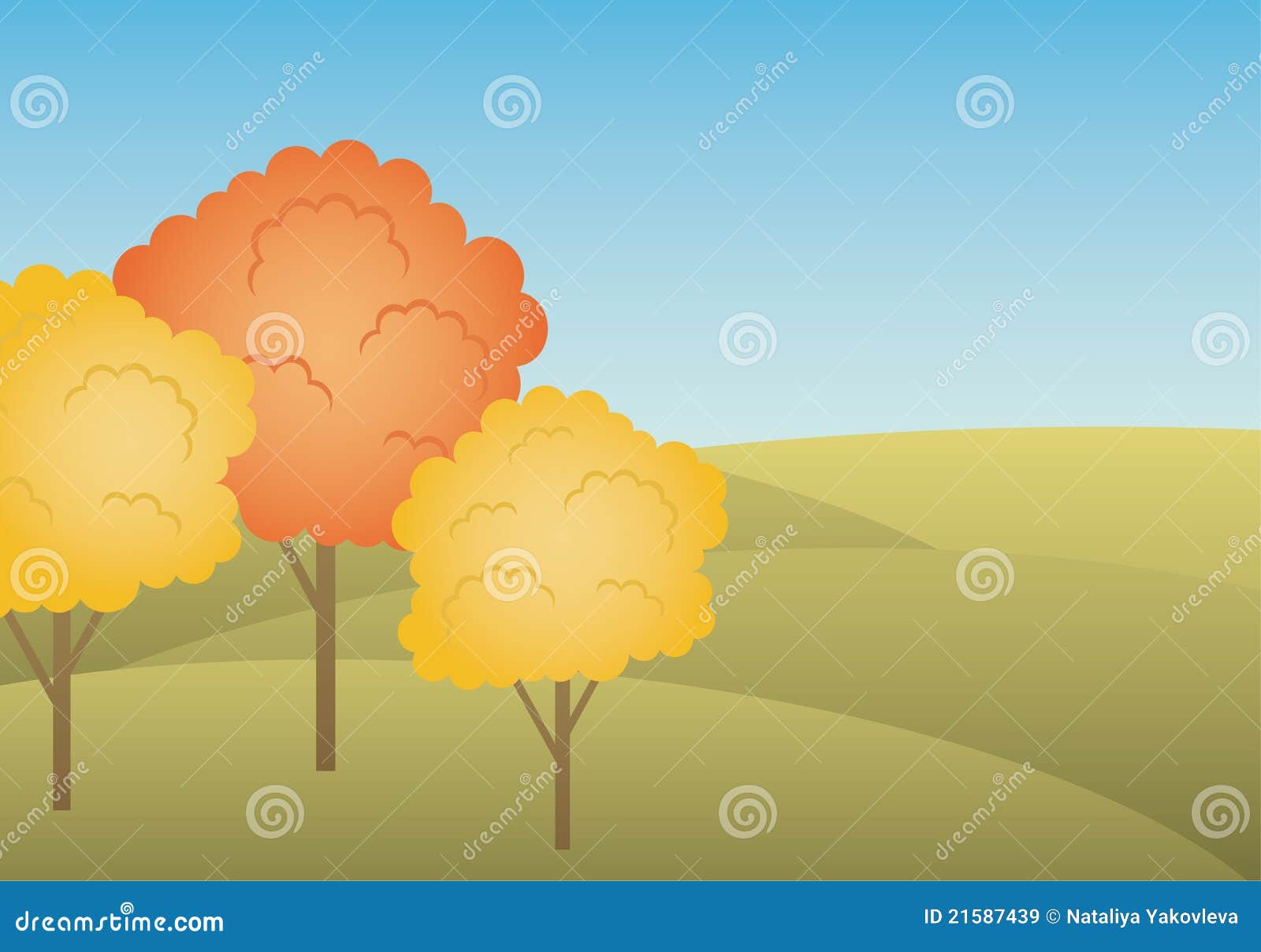 Autumn Landscape. Vector, Gradient Stock Vector - Illustration of