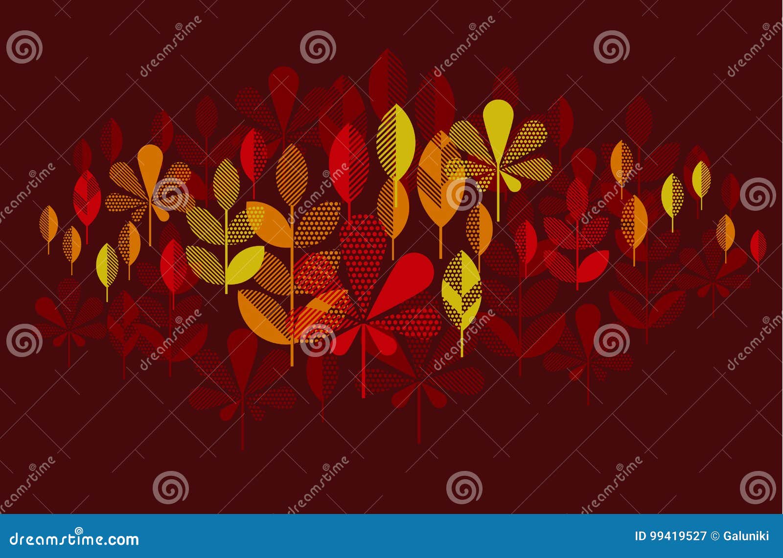 autumn leaf fall geometry modern motif