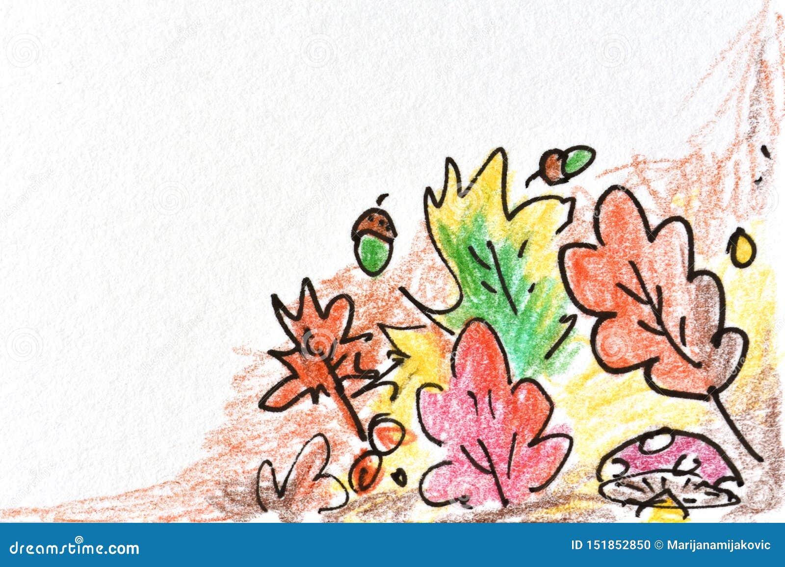 Autumn Leaves Drawing Stock Illustration Illustration Of Pastel
