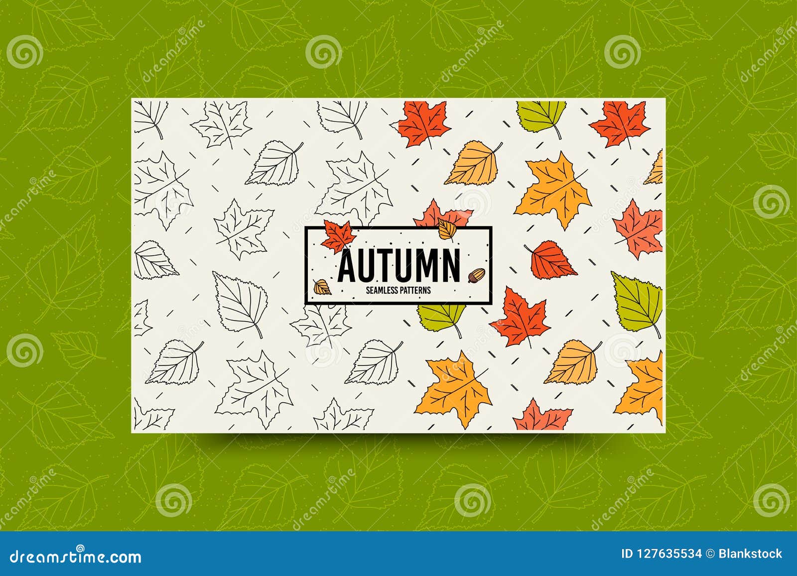 autumn maple leaf pattern. fall leaves seamless pattern. seasonal web banner template with leaf texture. 