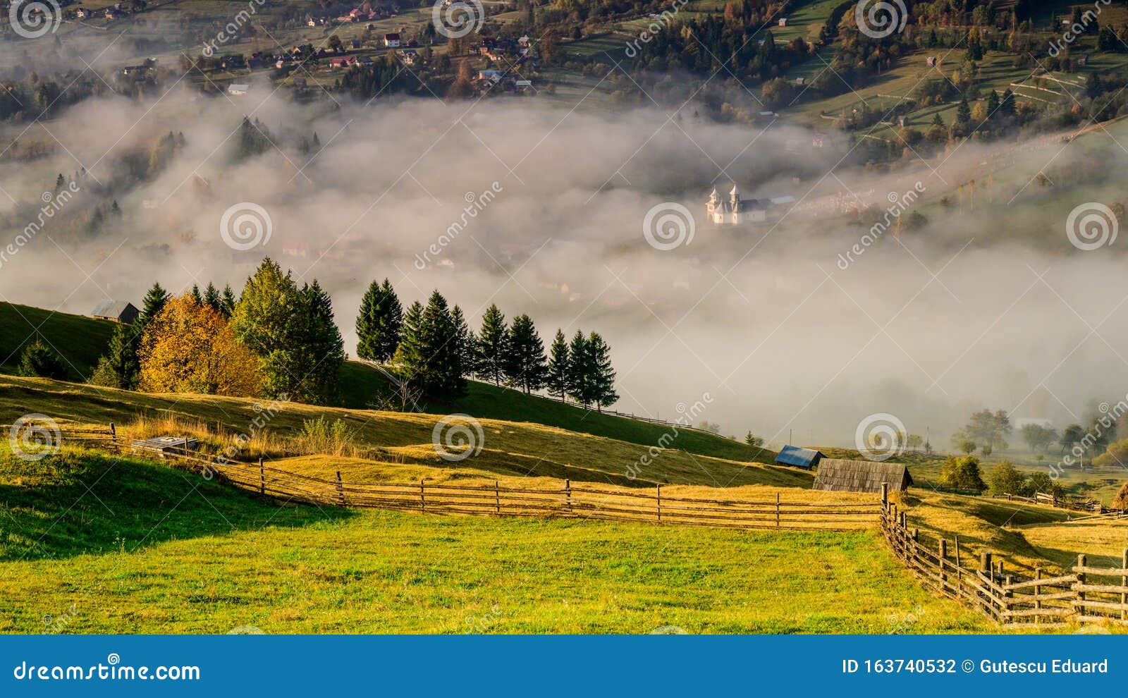 Autumn in the Mountain Transylvania, Nature Travel on the Country of Romania Stock Photo - Image of morning, 163740532