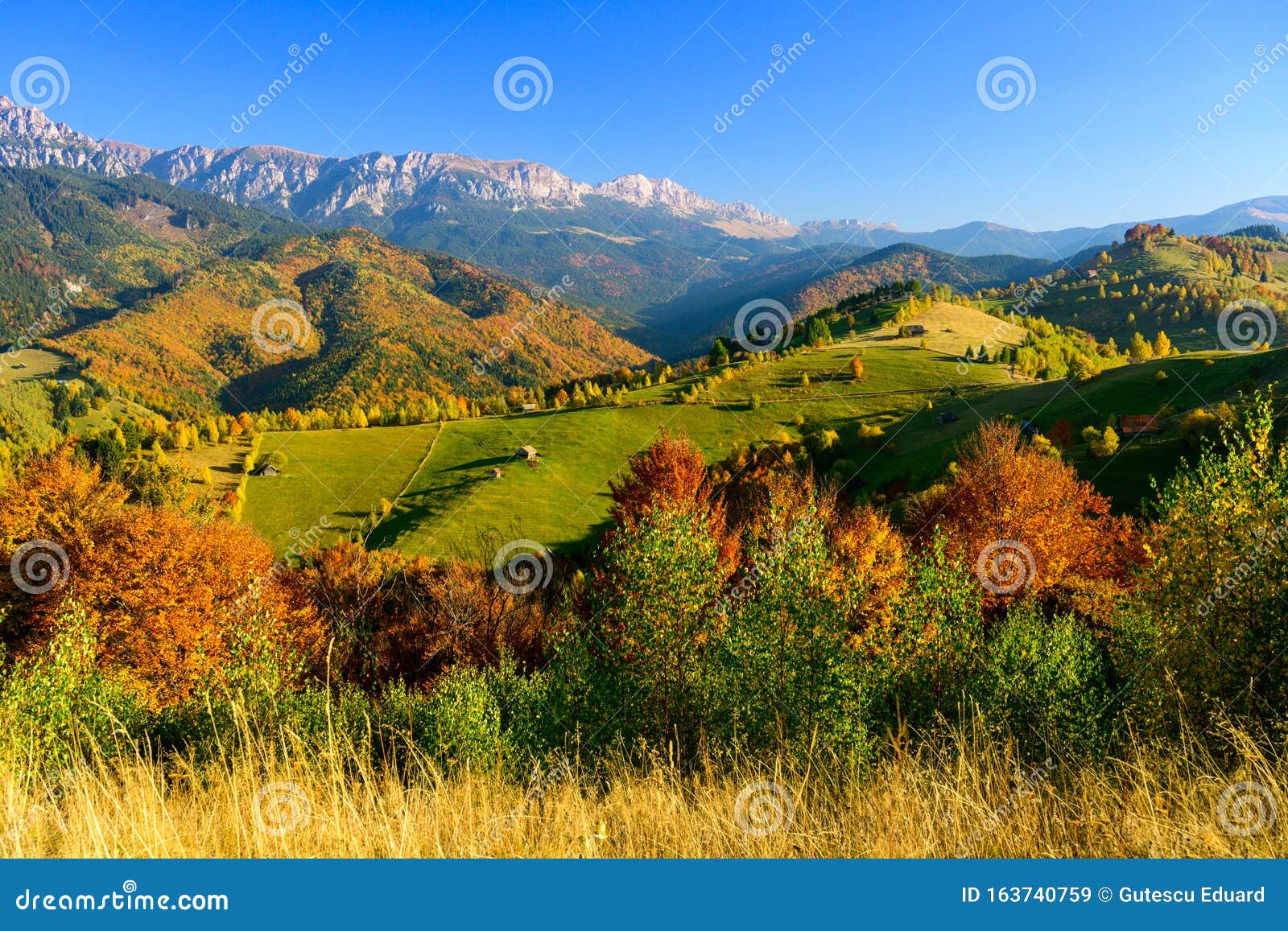 Autumn Morning in the Mountain of Transylvania, Nature Travel on Country Side of Romania Stock Image - Image of house, relaxing: 163740759
