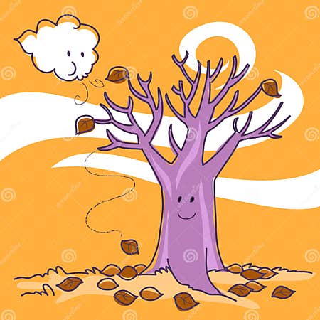 Autumn: naked tree stock vector. Illustration of wind - 5795298
