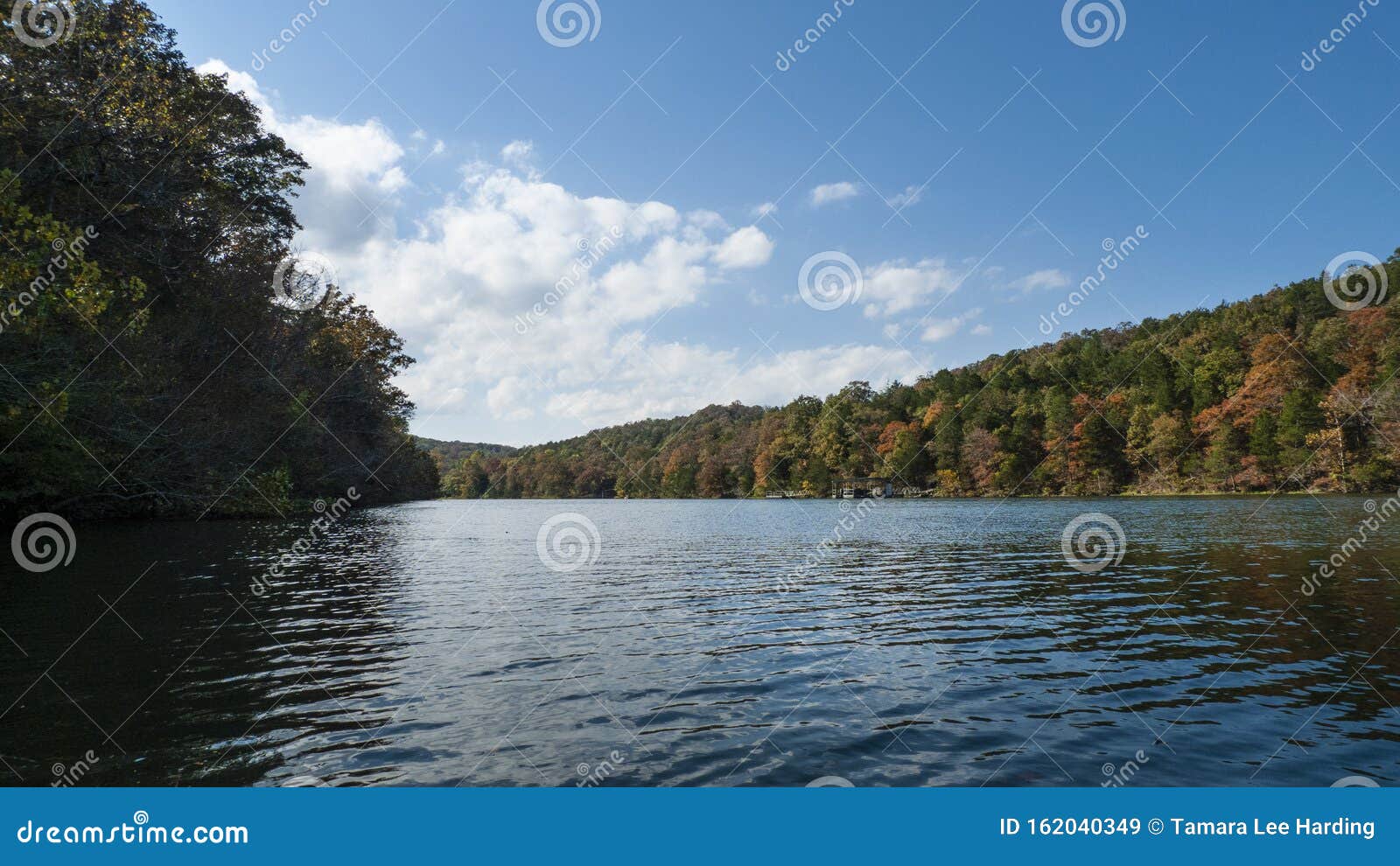 autumn in the ozark mountains of missouri on the lake