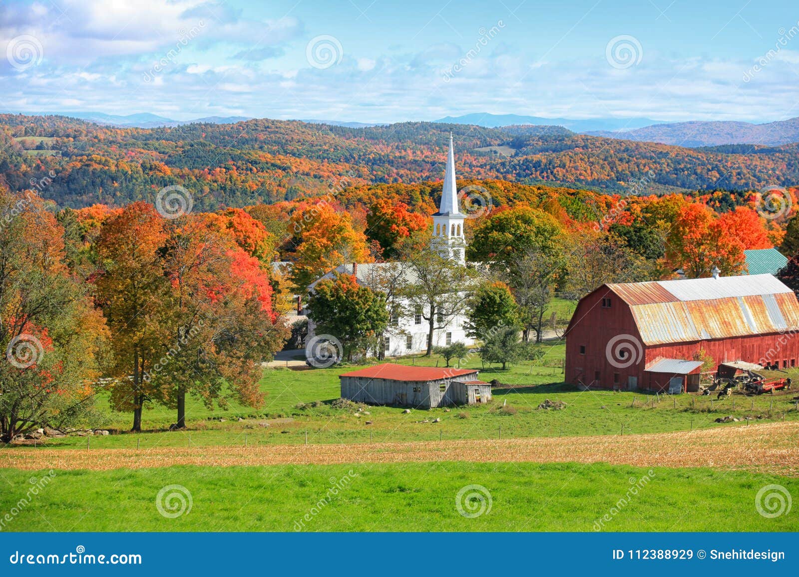 Autumn at Peacham, Vermont stock image. Image of leaves 112388929