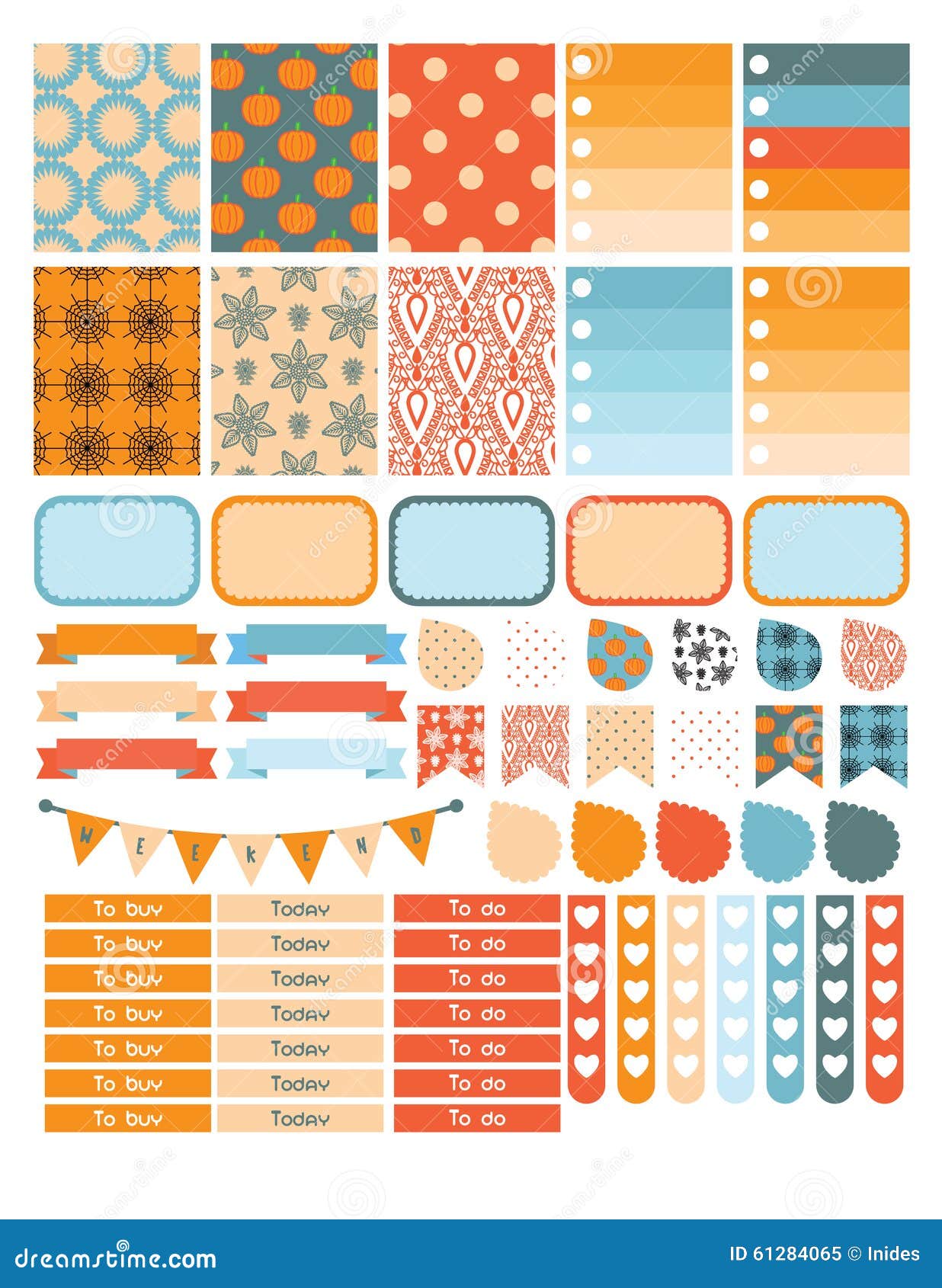 printable 2 planner week Set Week Vector Stock For Planner Sticker A Autumn