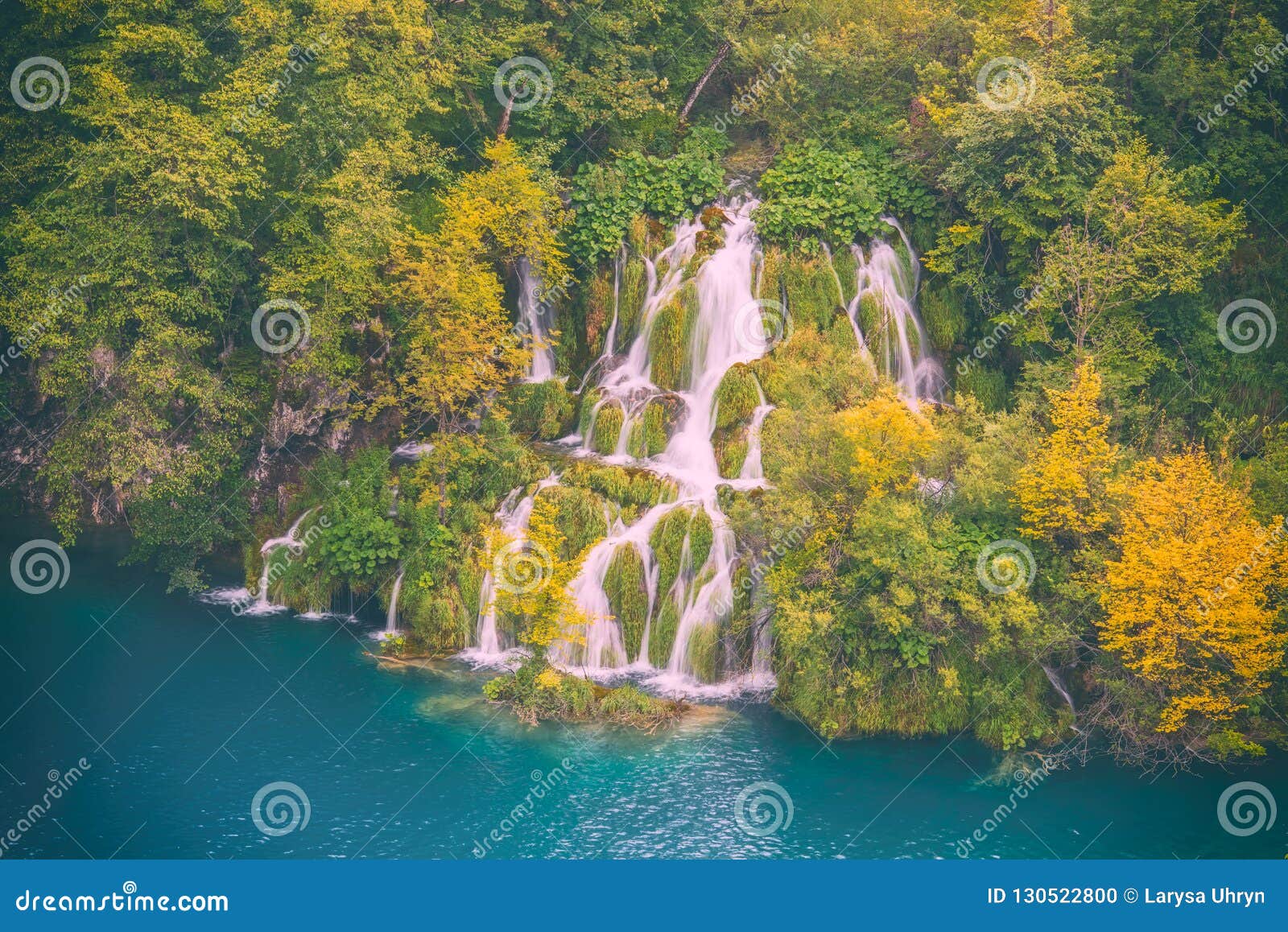 Plitvice Lakes National Park Beautiful Landscape With Waterfalls