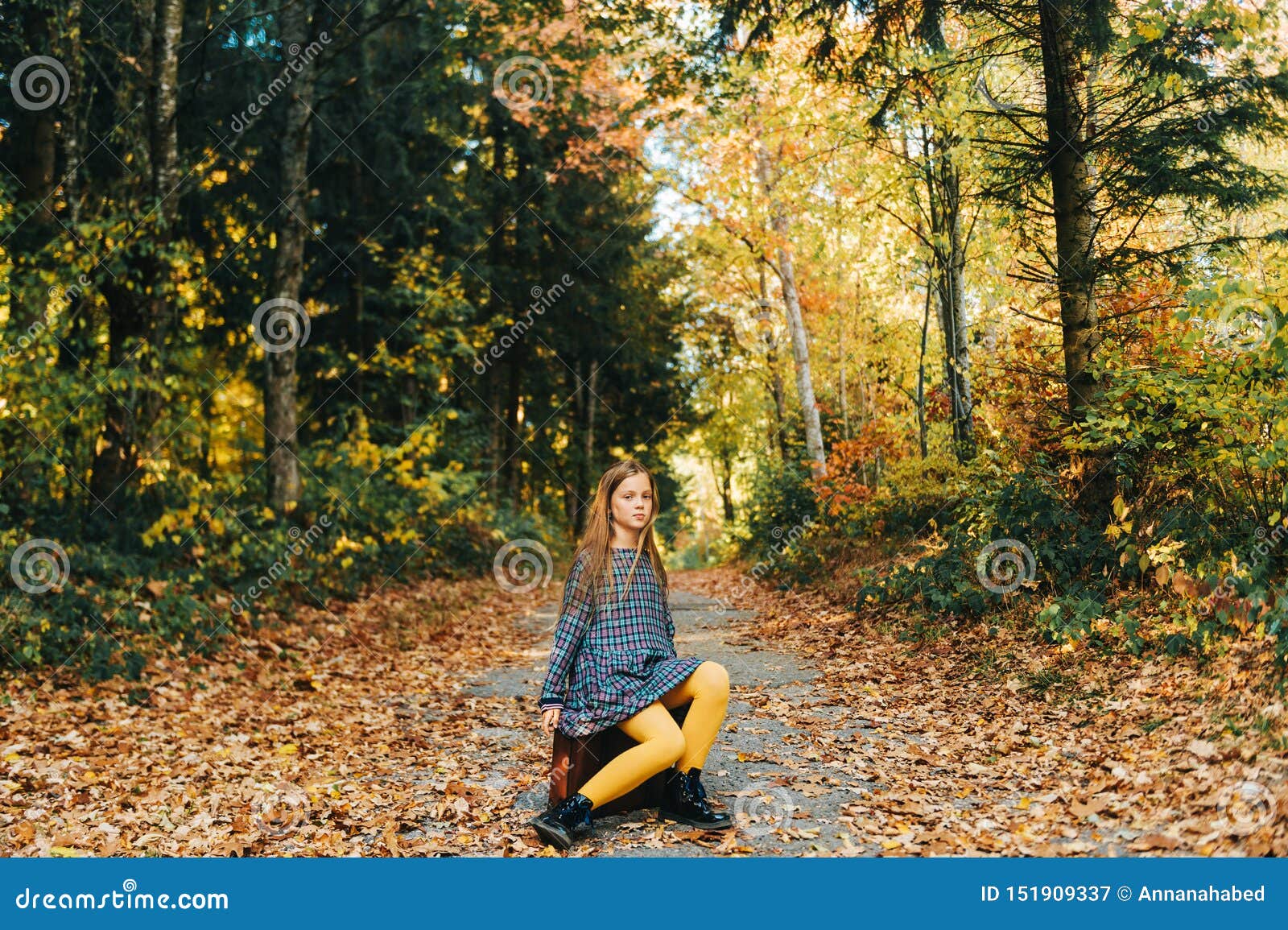 autumn portrait of pretty young girl
