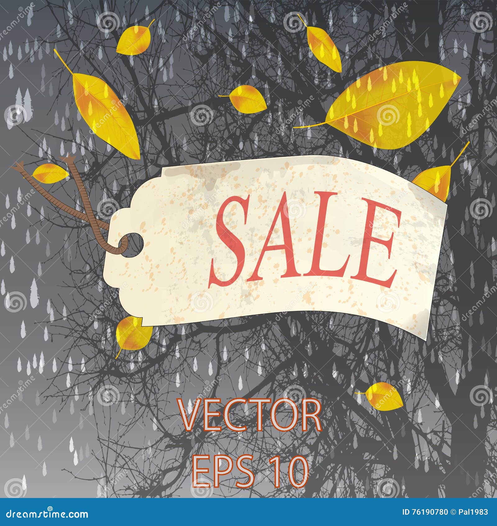 Autumn rain sale stock vector. Illustration of artistic 76190780